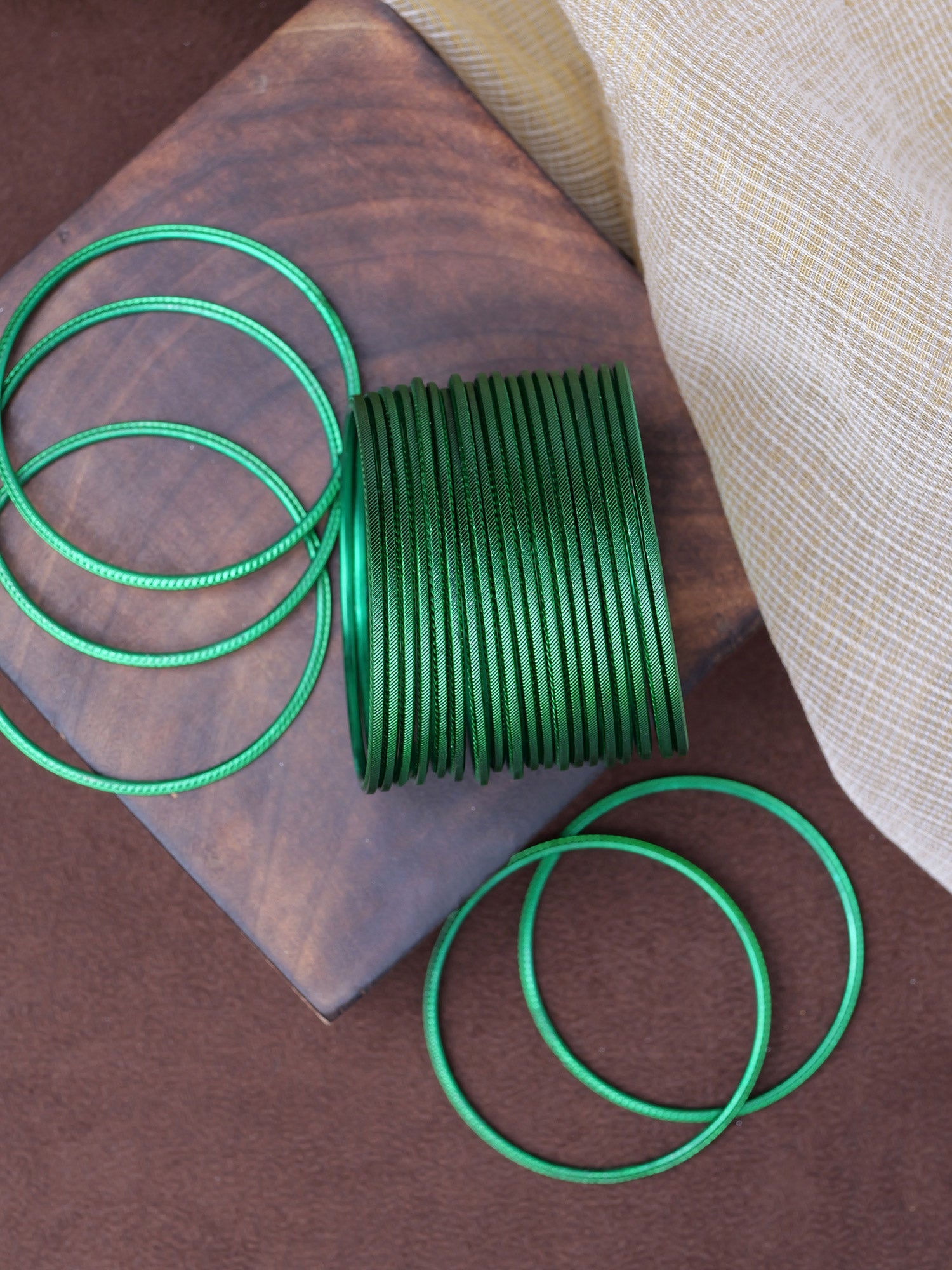 Bottle Green Shimmer Bangles