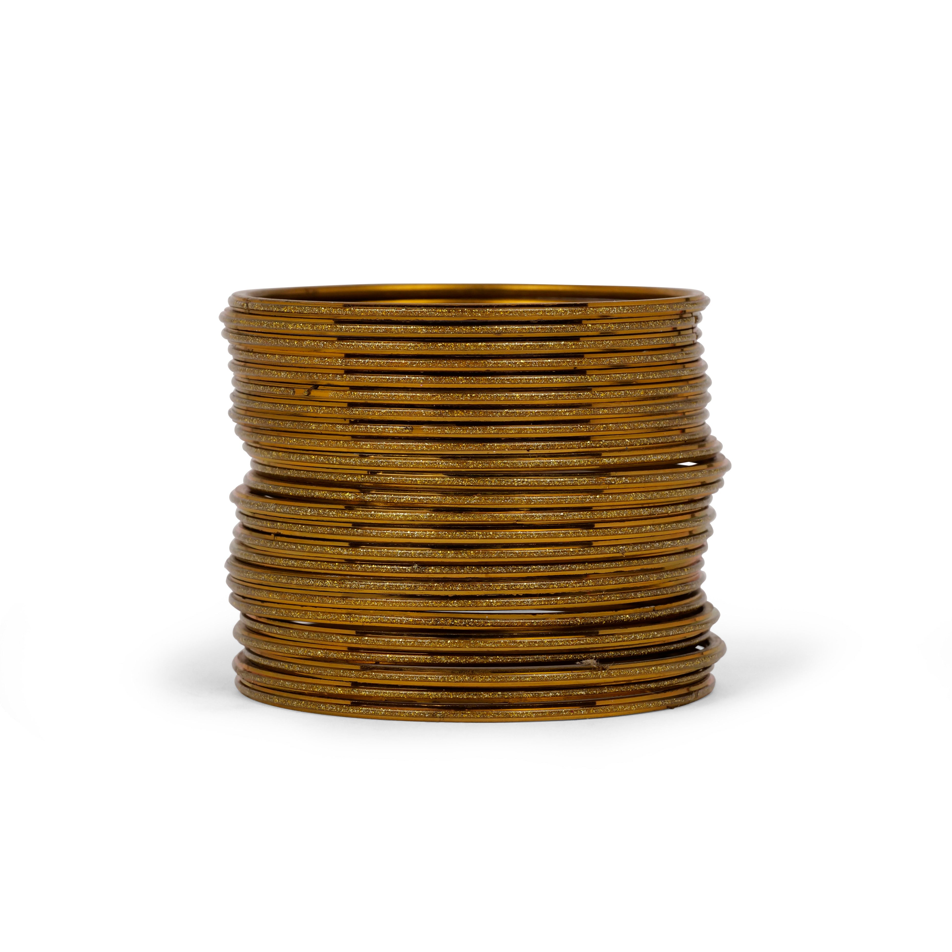 Mustard Shiny Glitter Bangles
