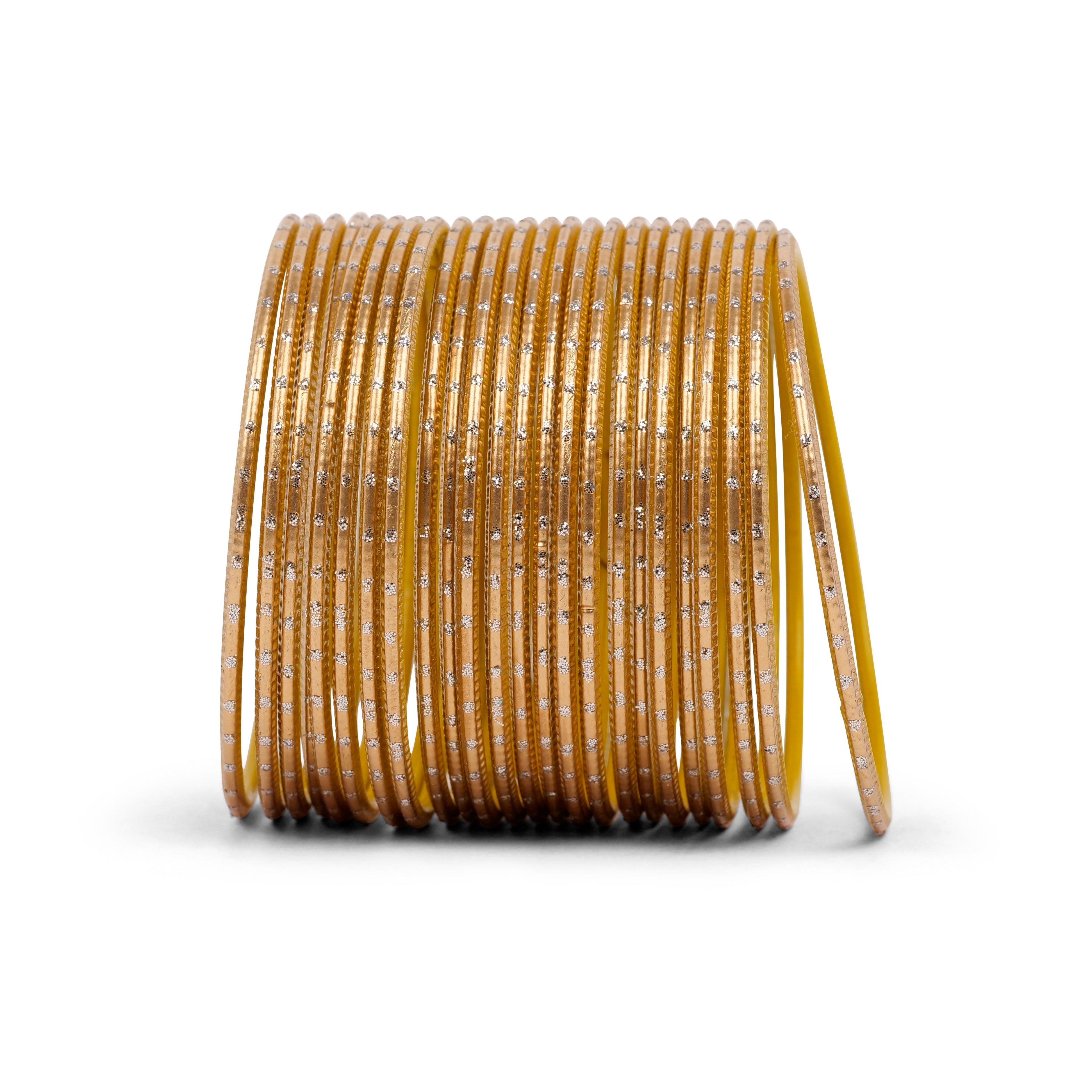Gold Glitter Dot Bangles