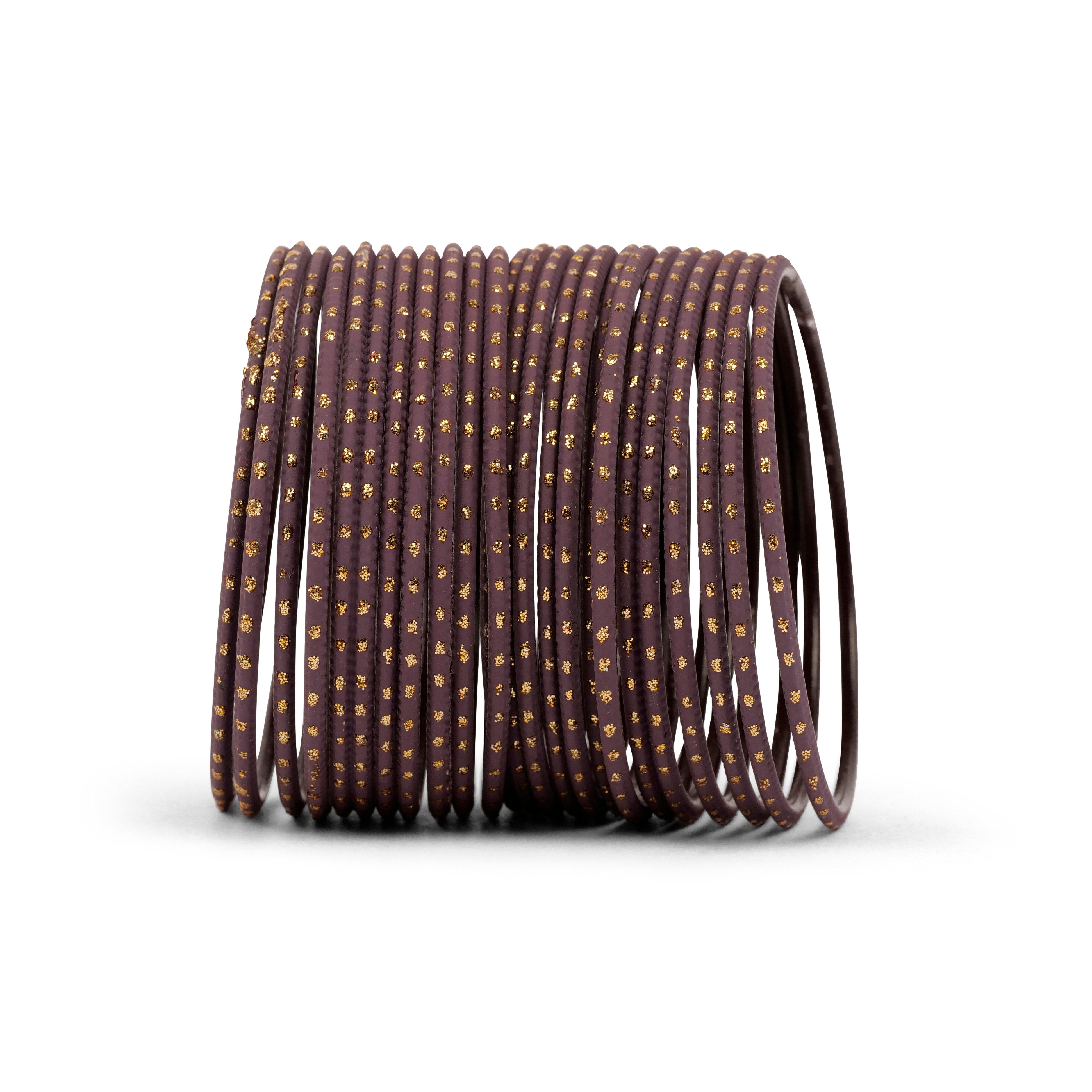 Mauve Gold Dotted Bangles