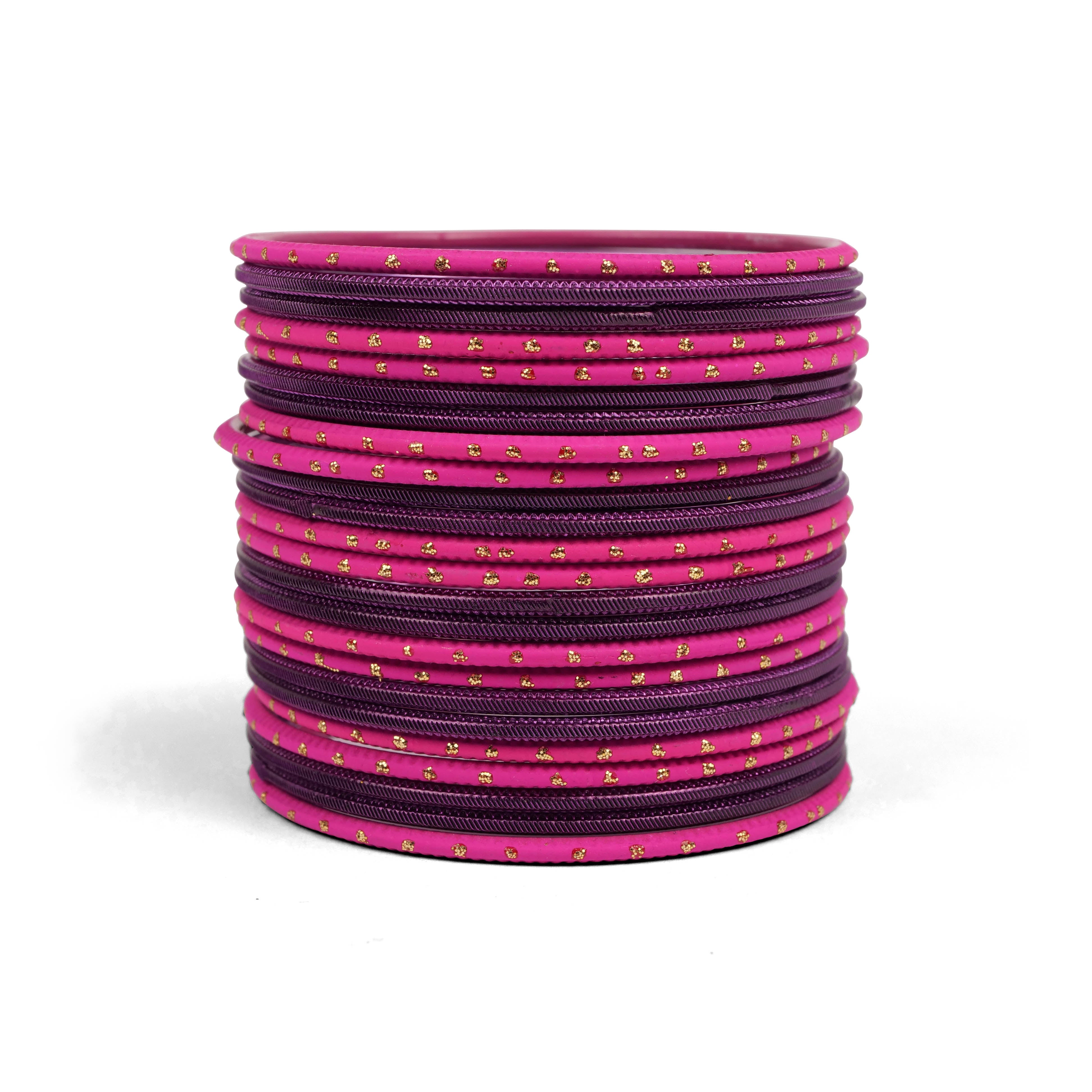 Berry Pink and Purple Bangle Stack