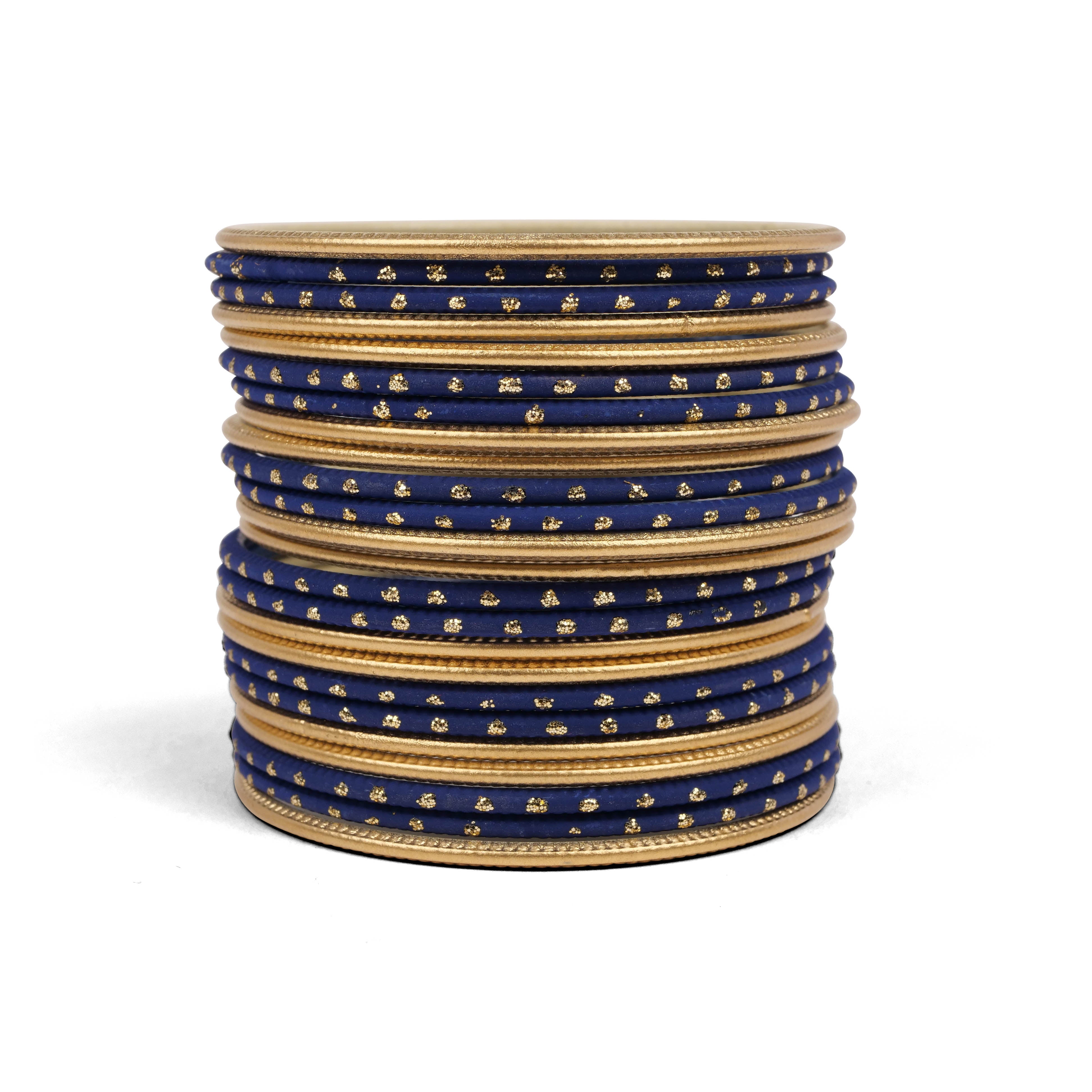 Night Sky Navy and Gold Bangle Stack