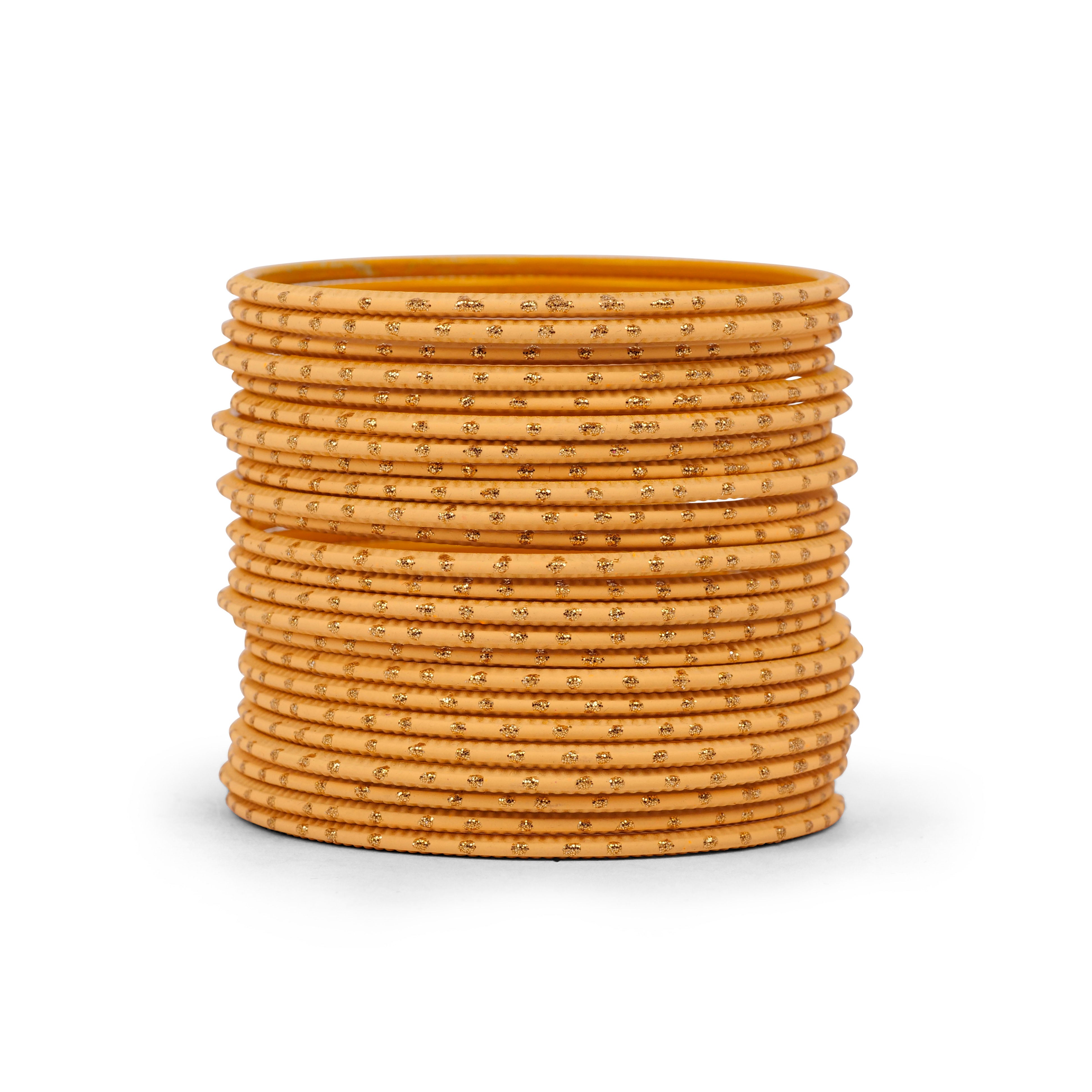 Peach Gold Dot Bangles