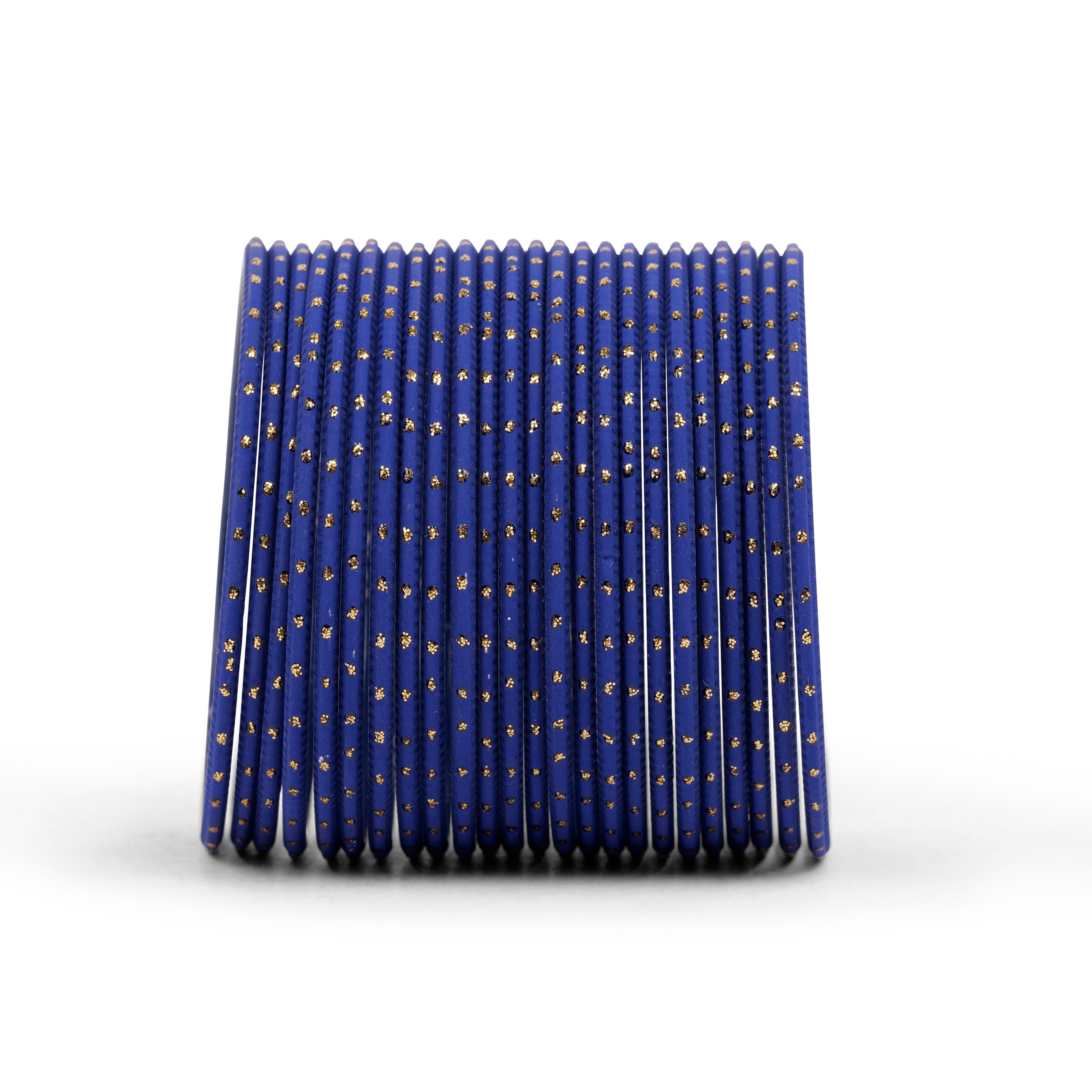 Marine Blue Gold Dot Bangles