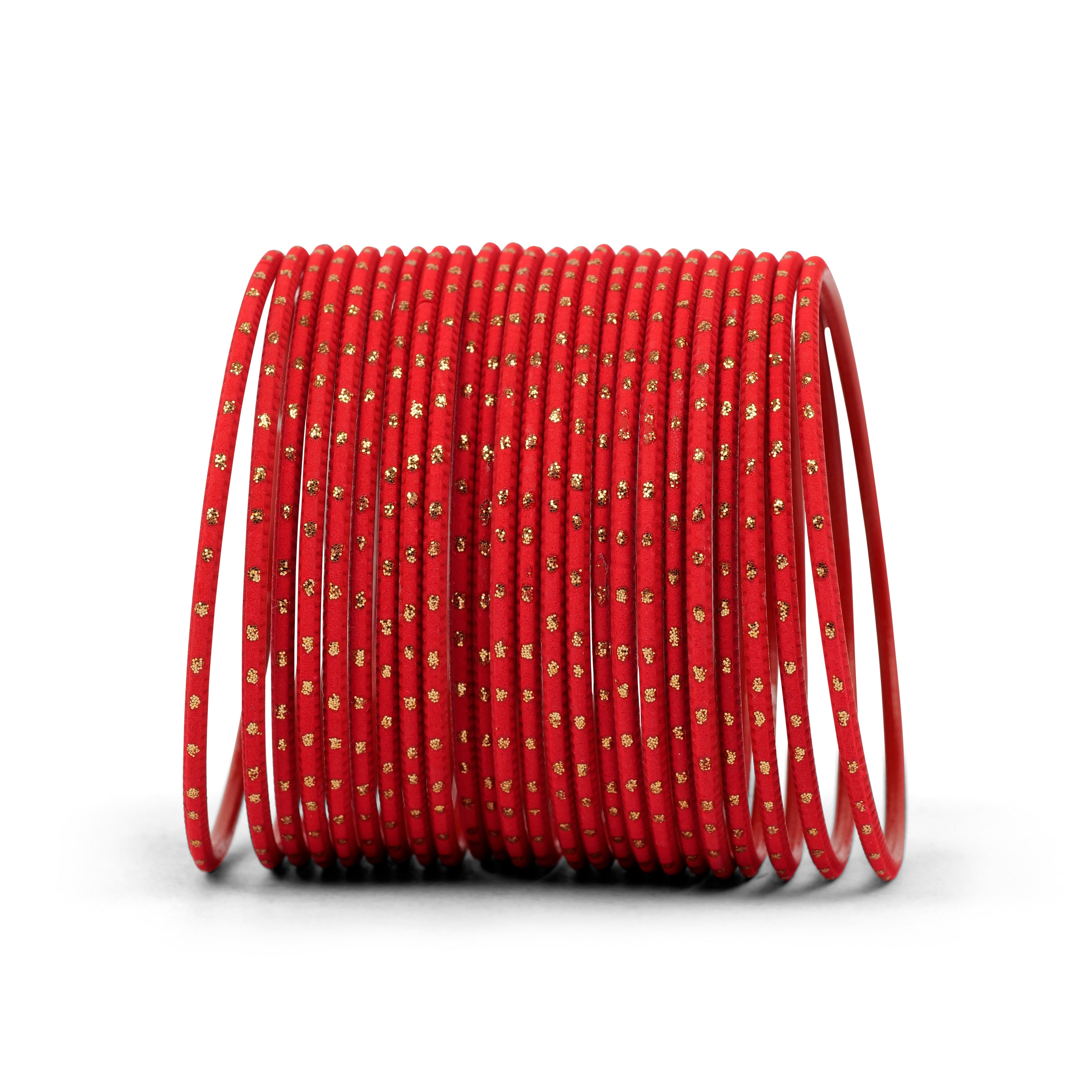 Lava Red Gold Dot Bangles