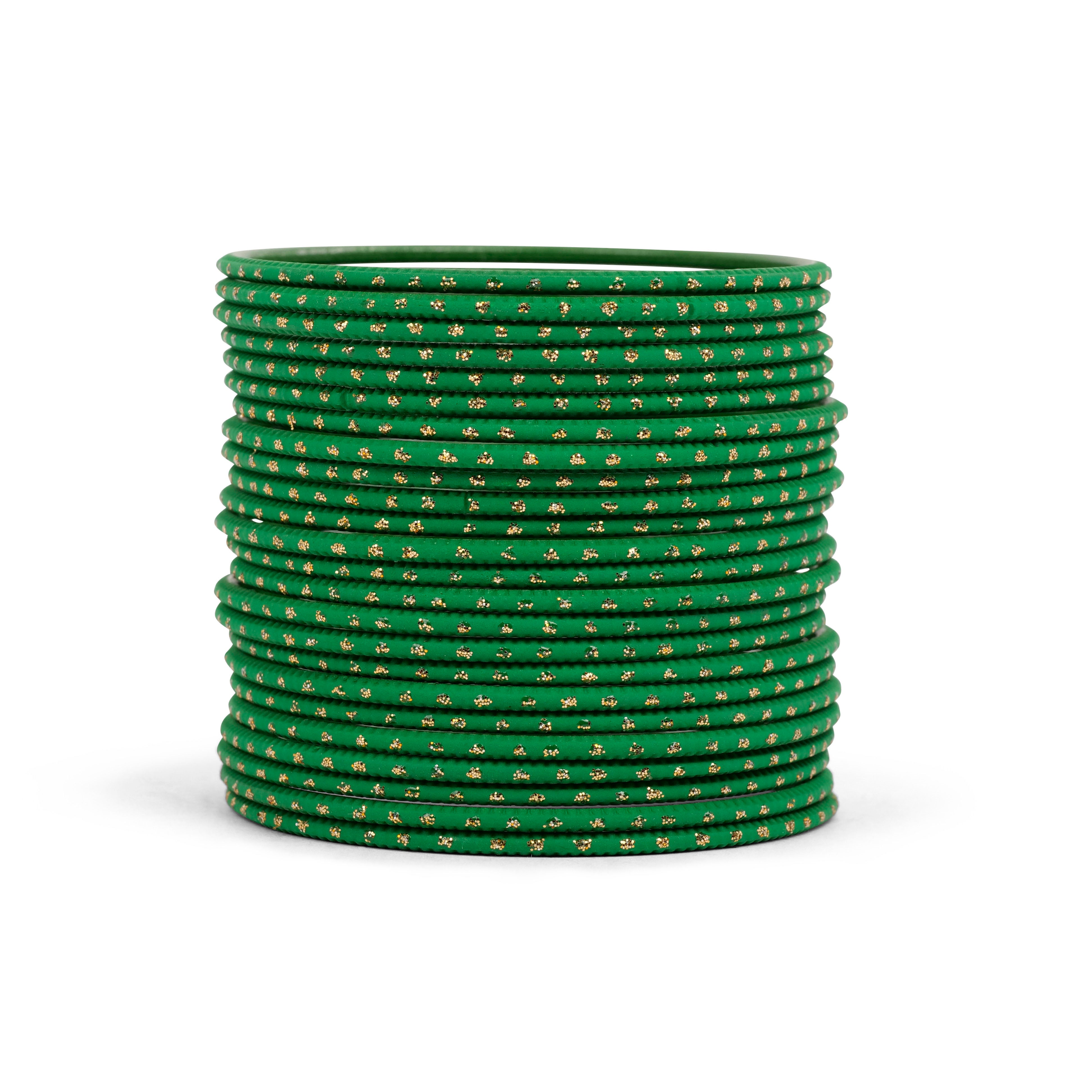 County Green Gold Dot Bangles