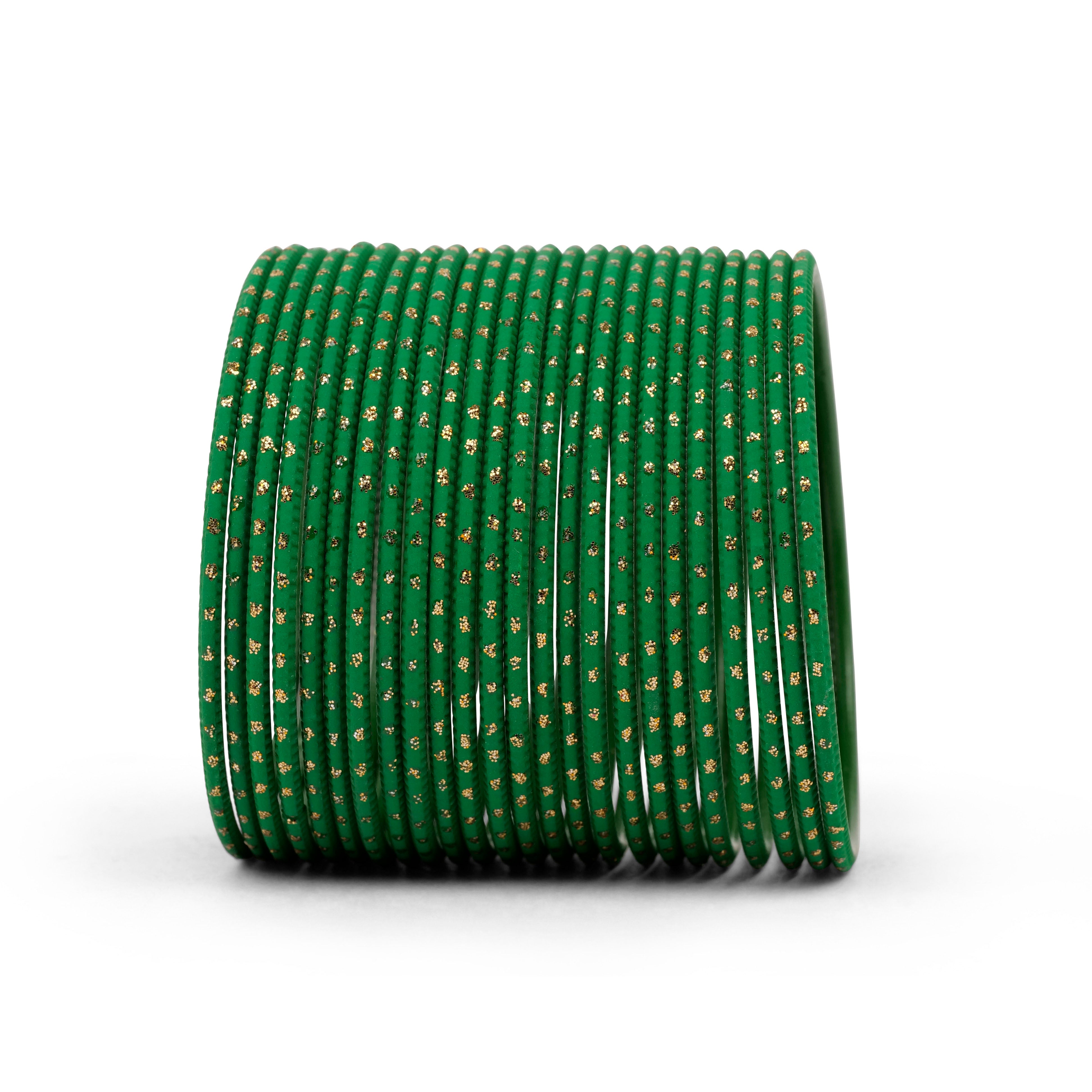 County Green Gold Dot Bangles