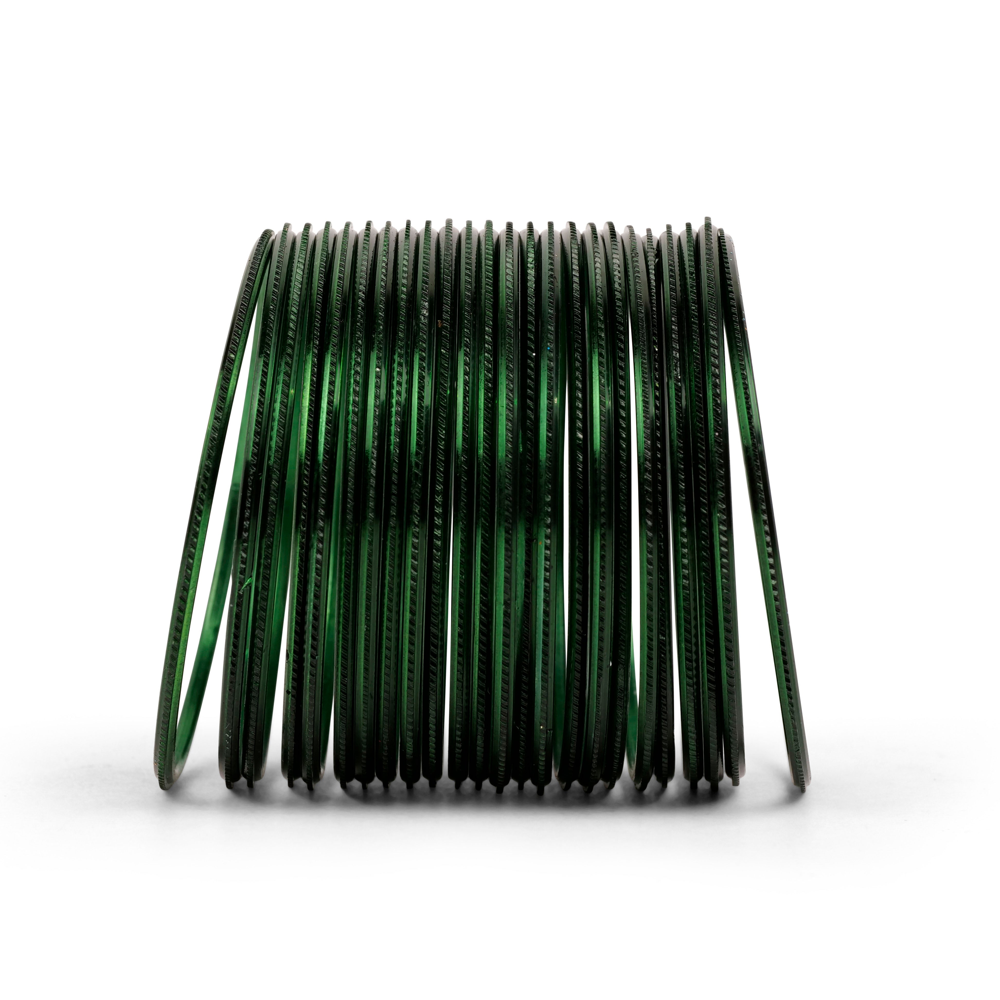 Etched Bangles in Forest Green