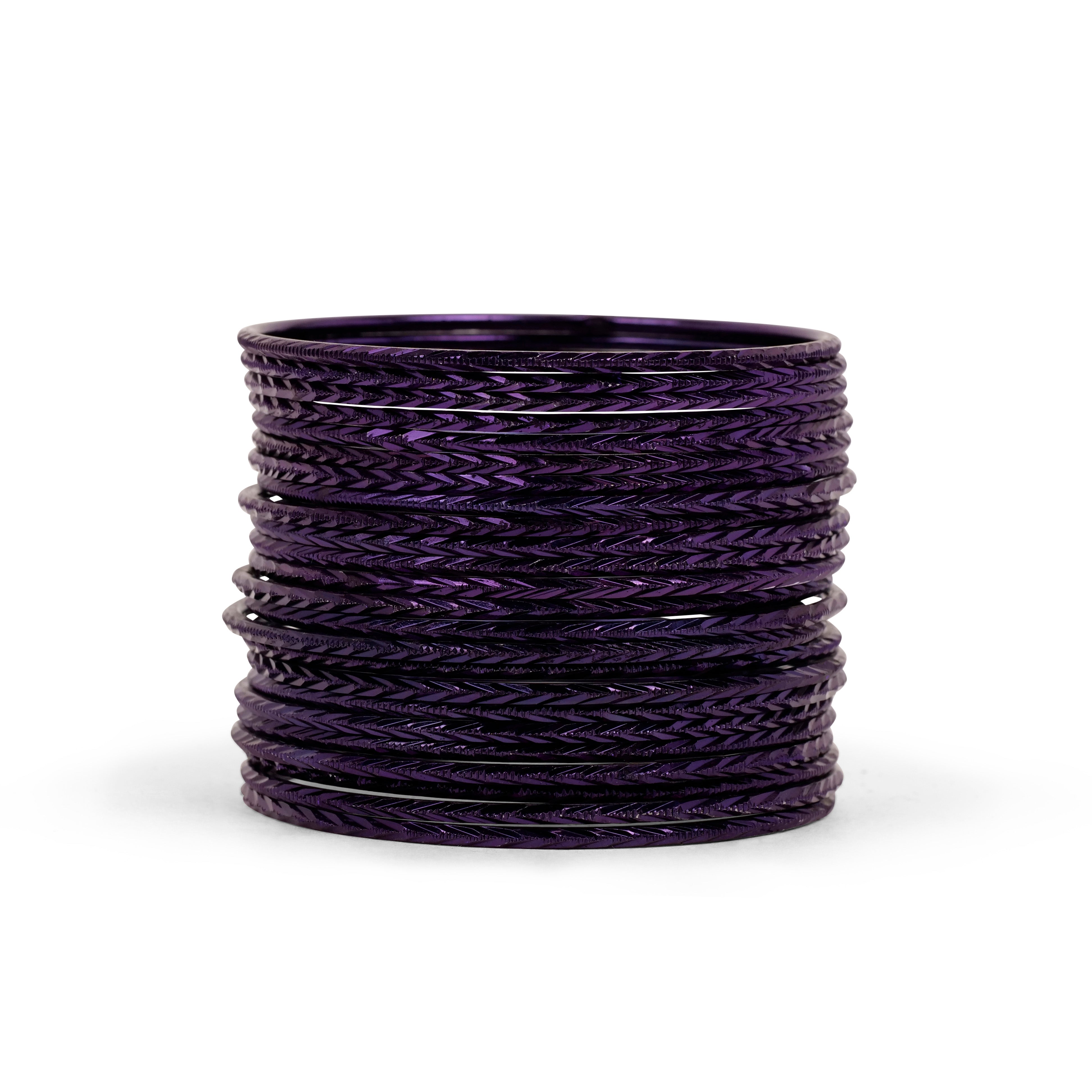 Aubergine Plait Bangles