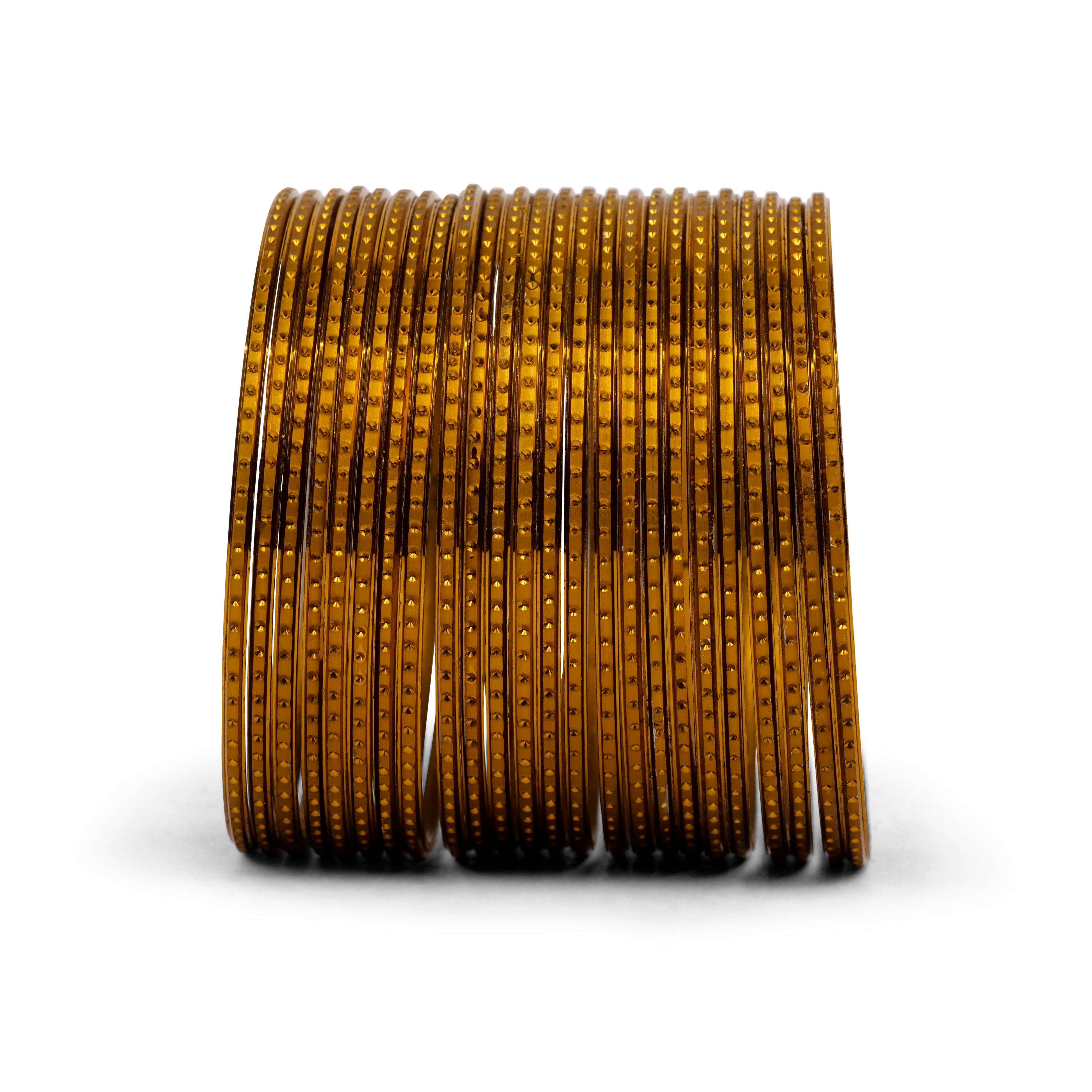 Dot Embossed Dark Mustard Bangles