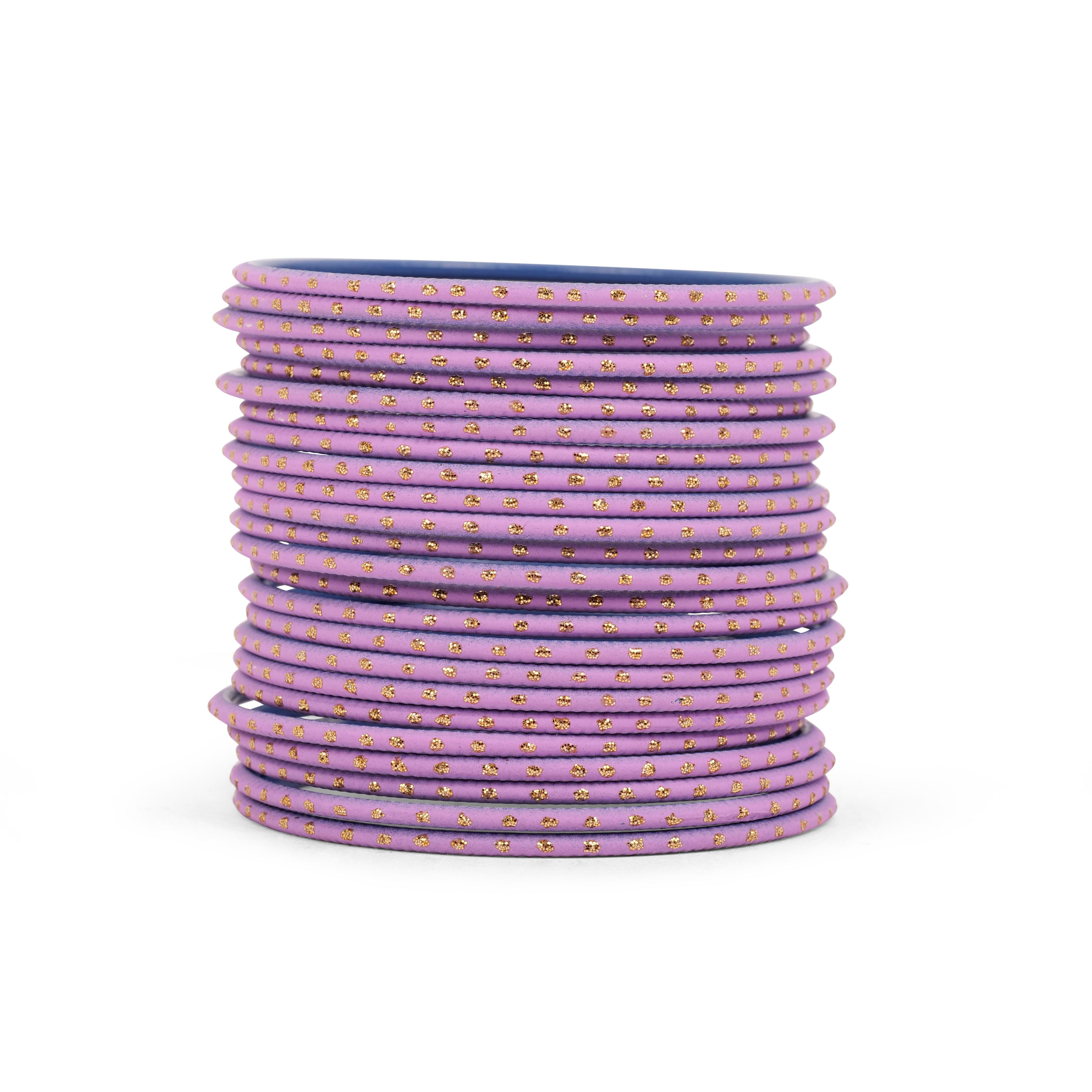 Lilac Gold Dot Bangles