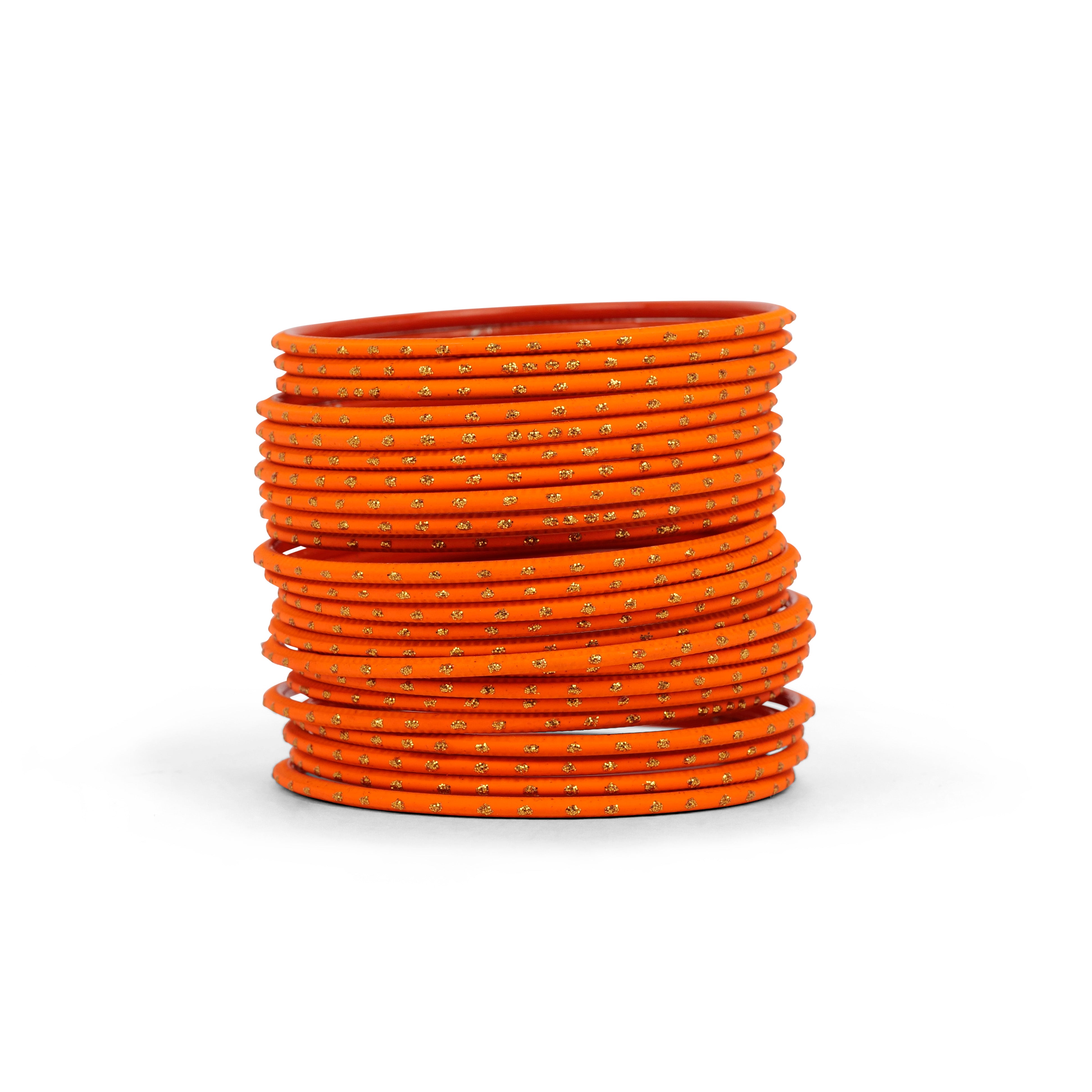 Orange Gold Dot Bangles