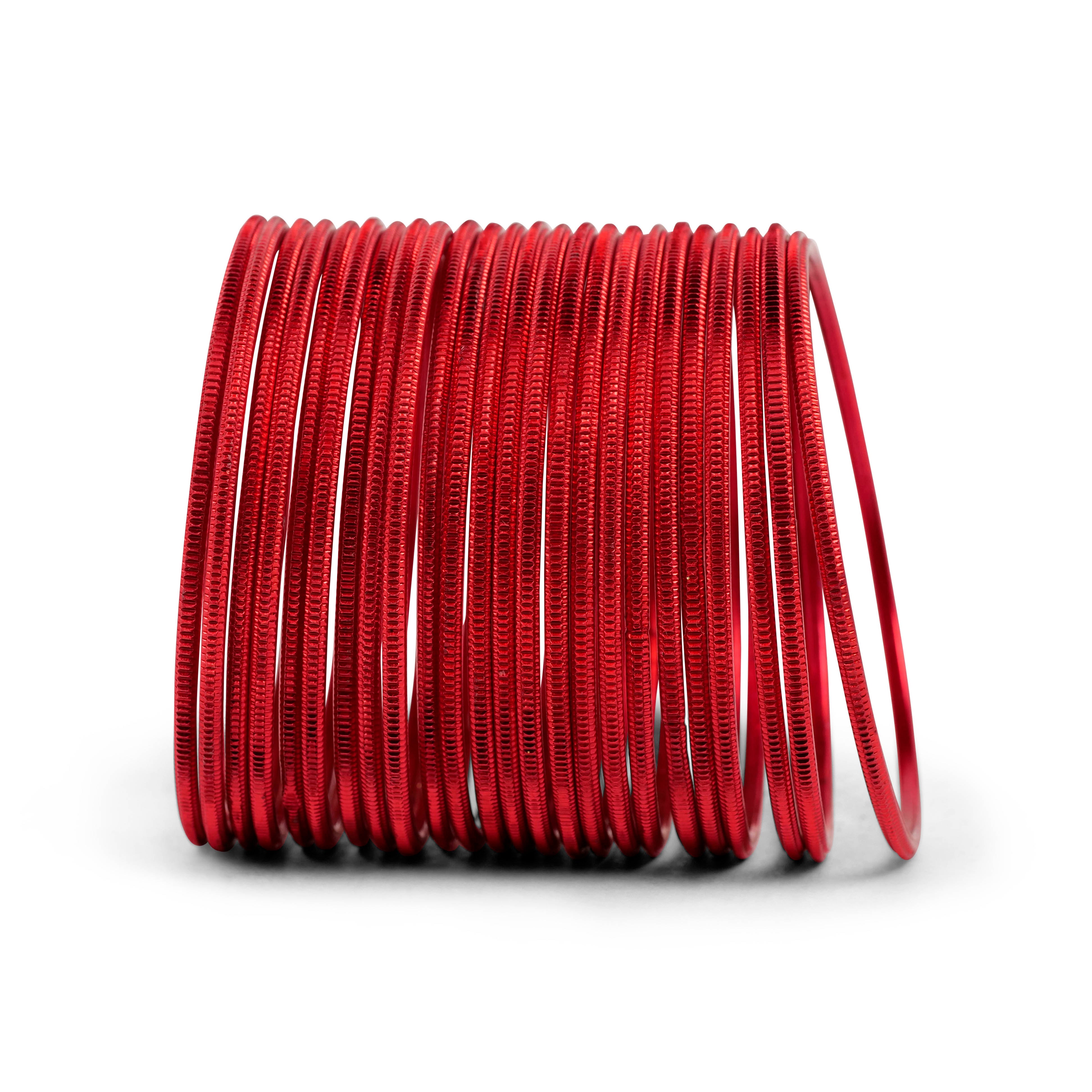 Red Diamond Cut Bangles