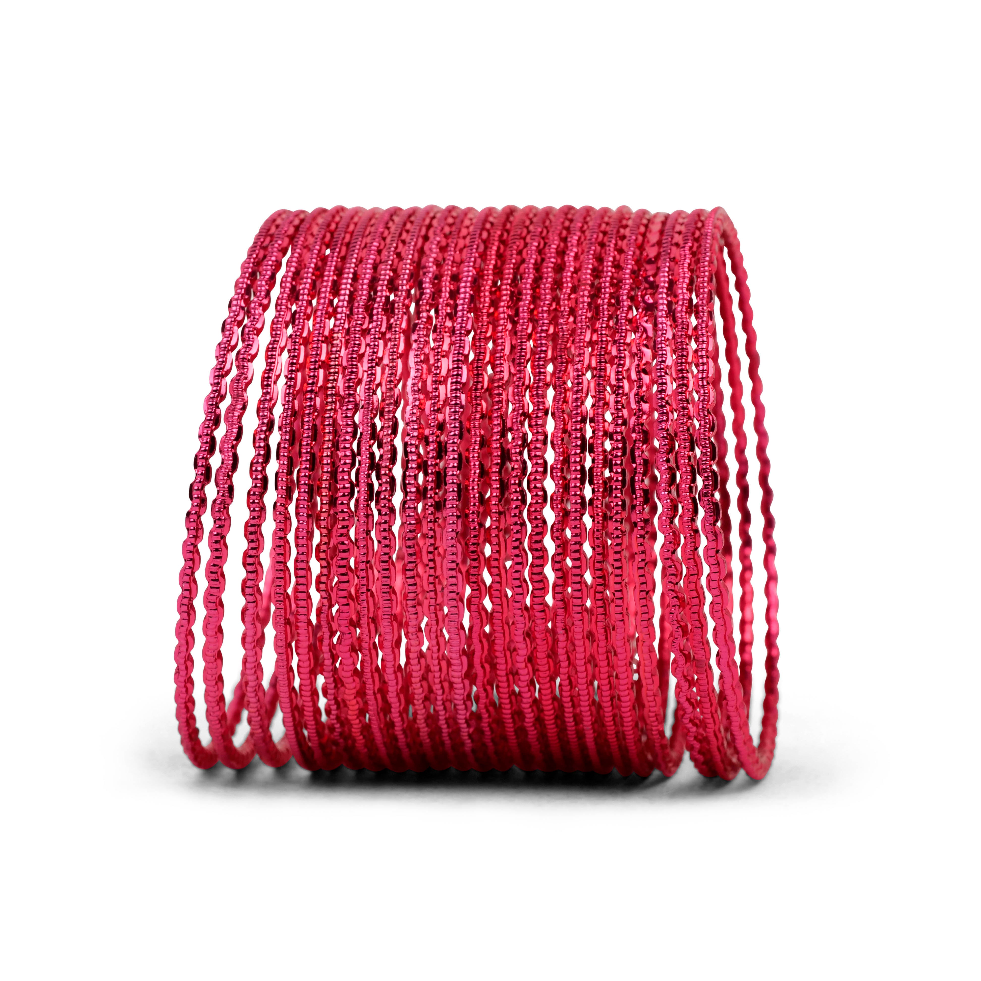 Wavy Bangles in Pink