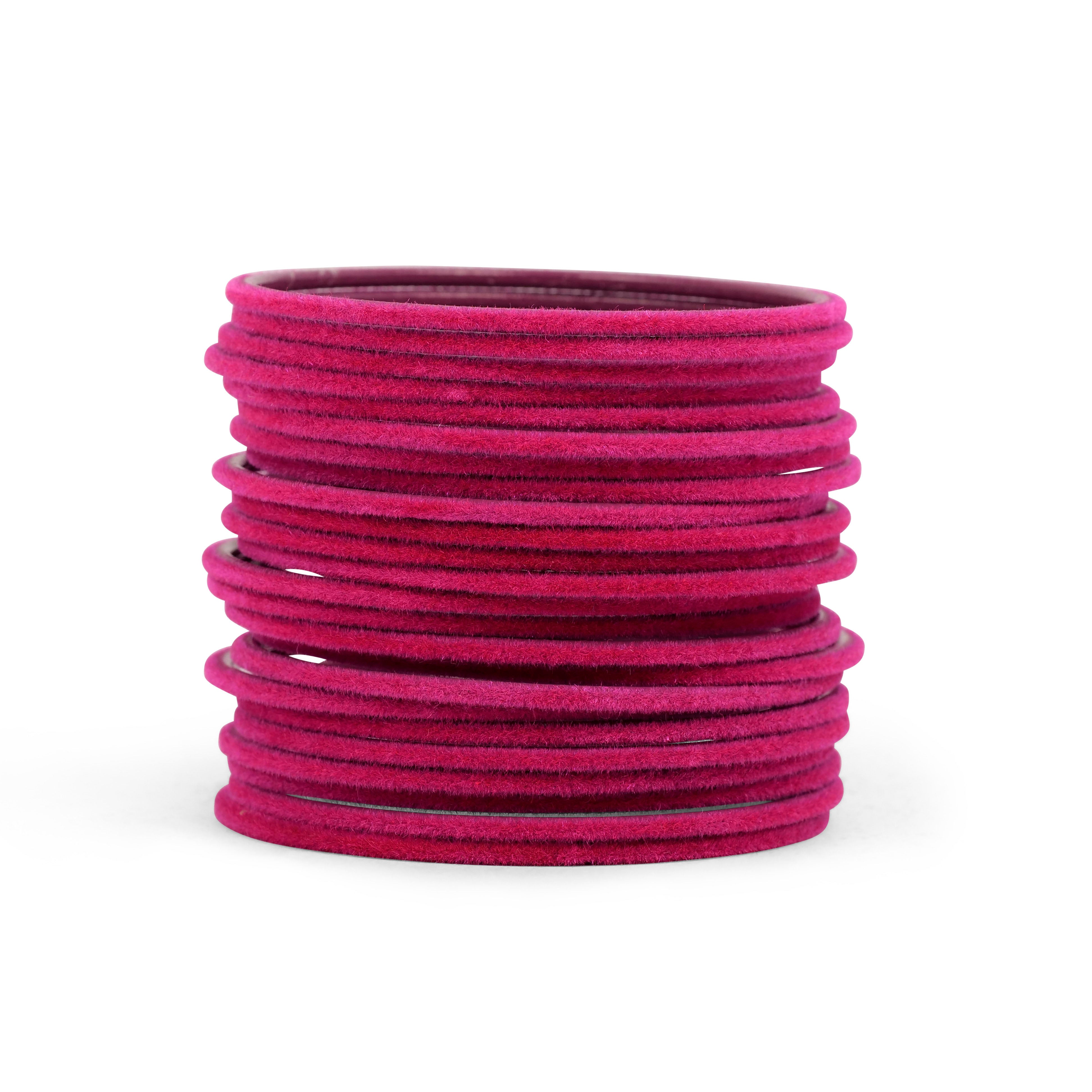 Hot Pink Velvet Bangles