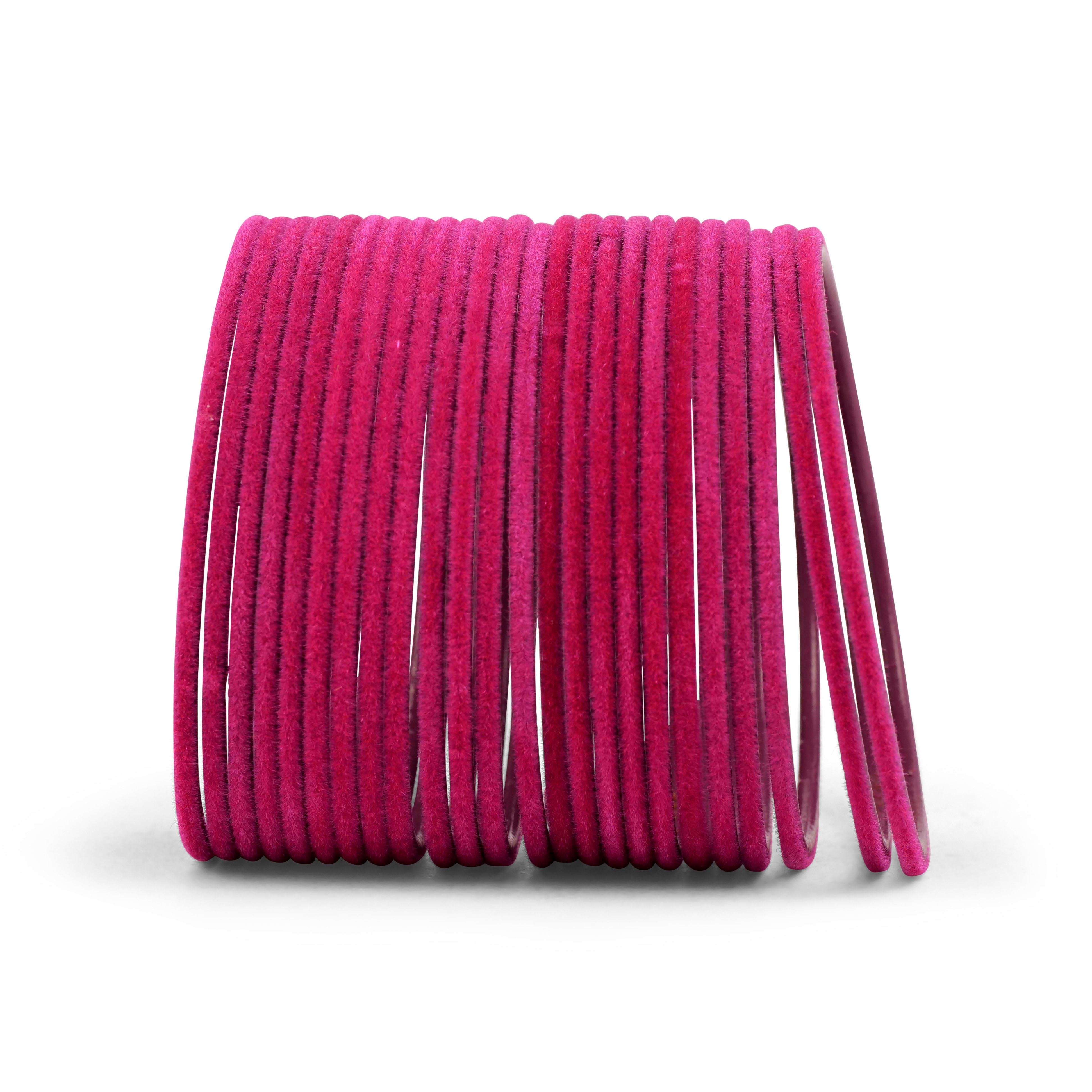 Hot Pink Velvet Bangles