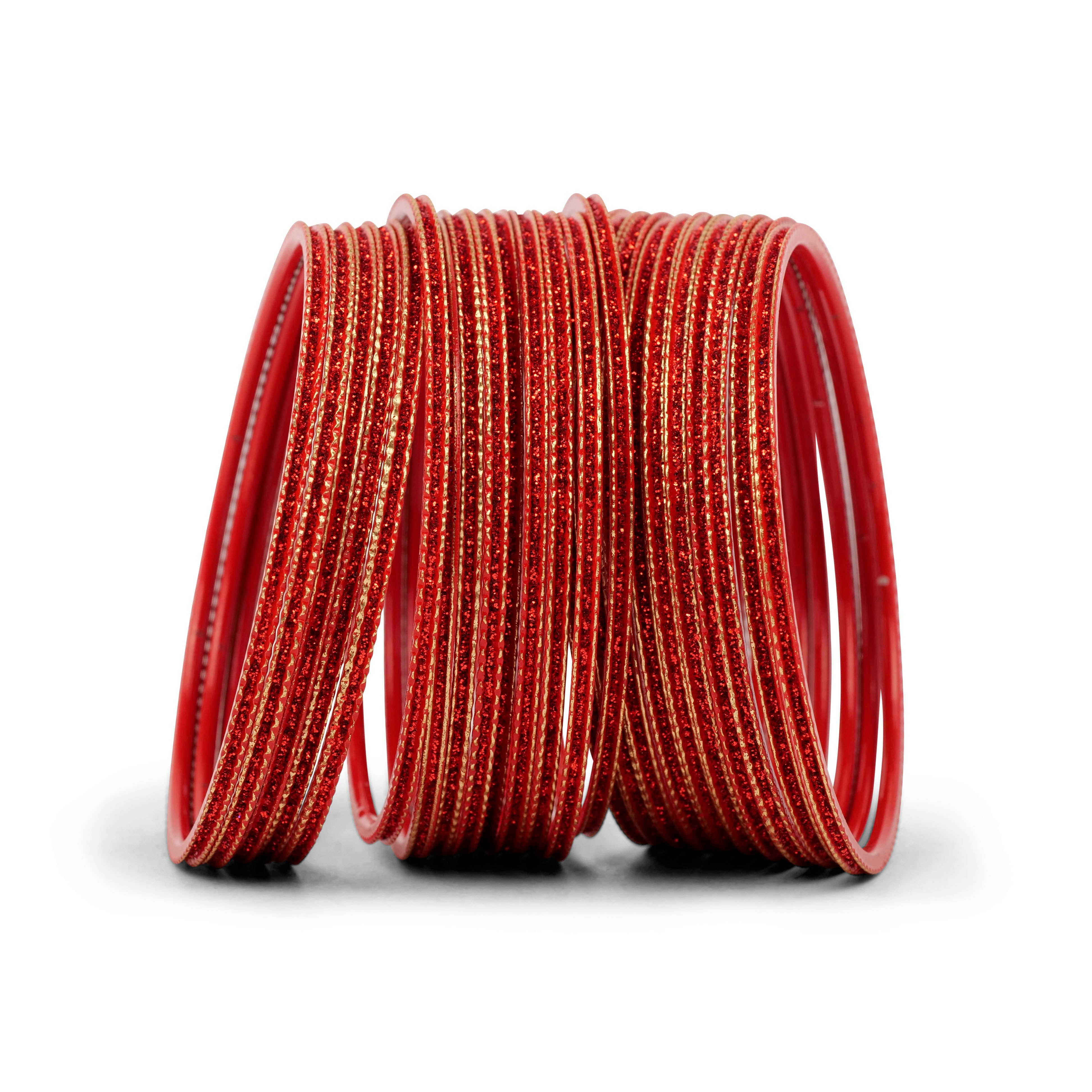 Red Glitter Bangles