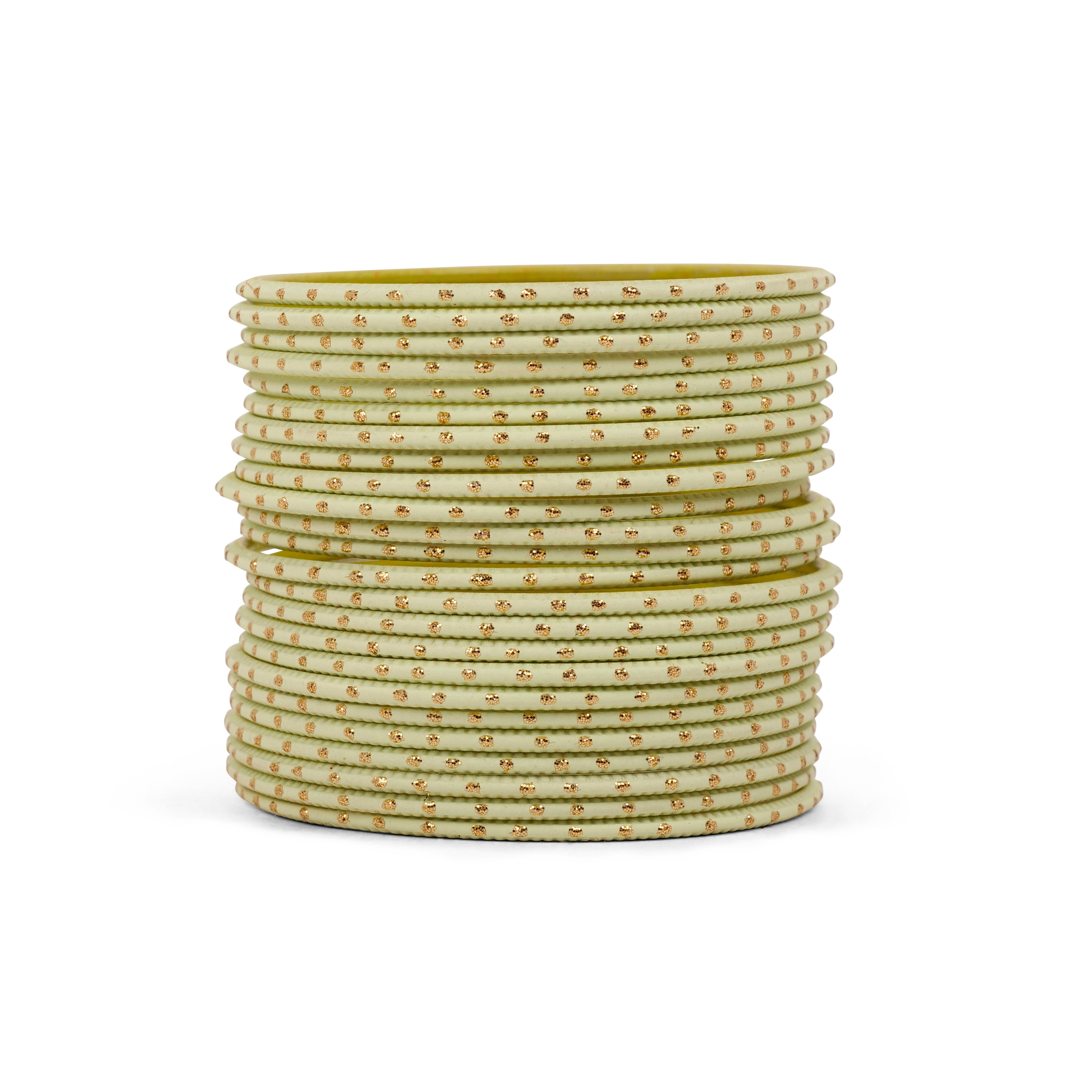 Oyster Yellow Gold Dot Bangles