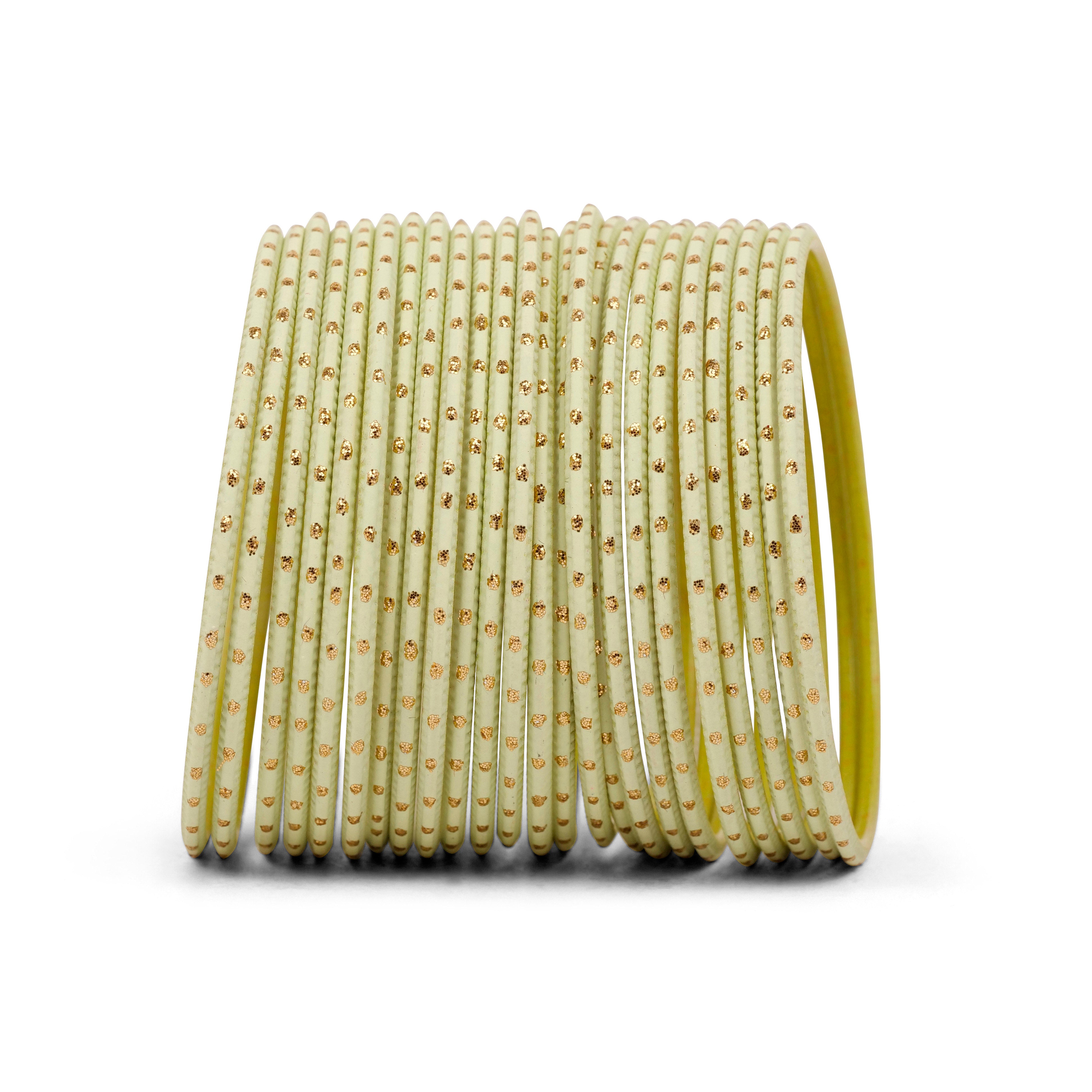 Oyster Yellow Gold Dot Bangles