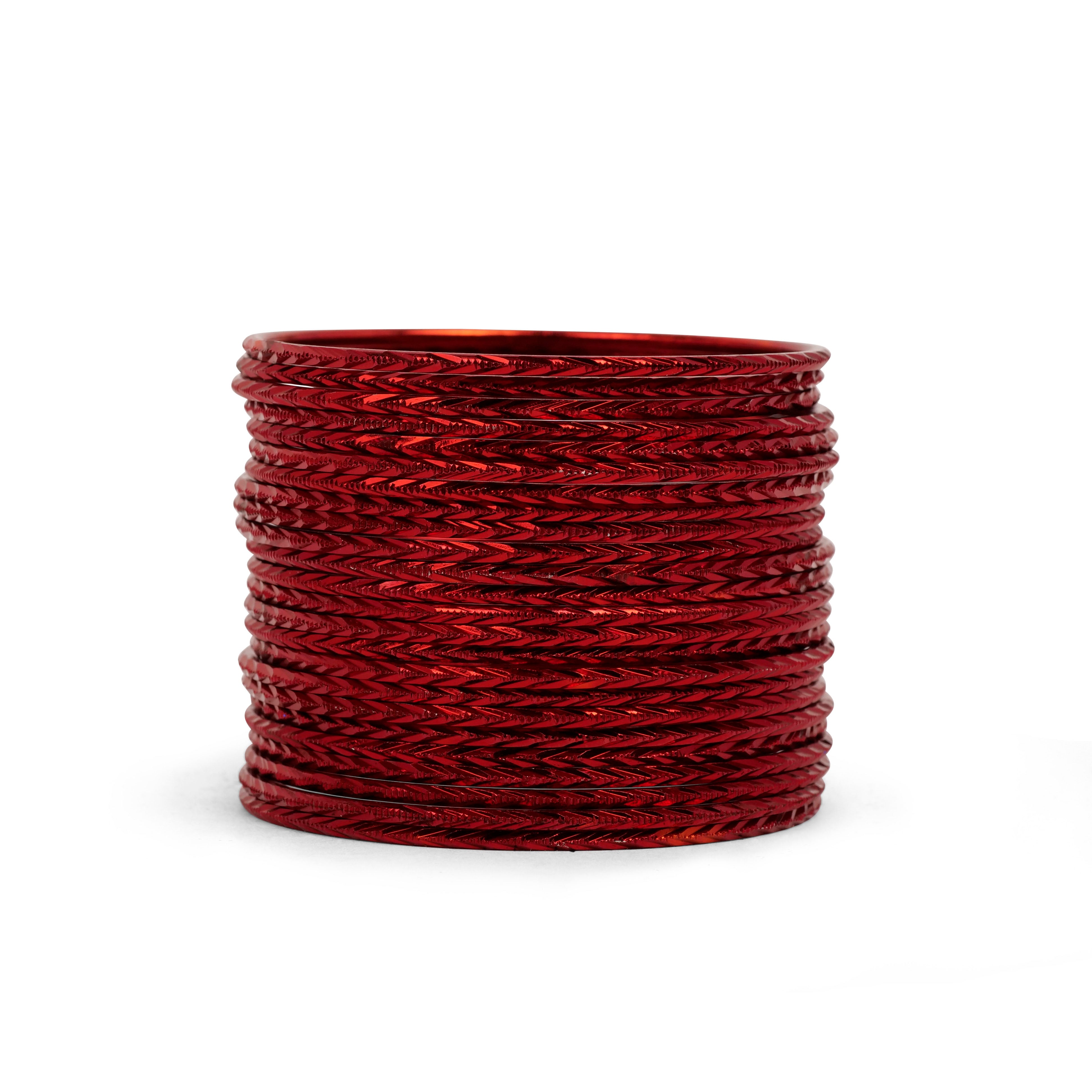 Maroon Plait Bangles