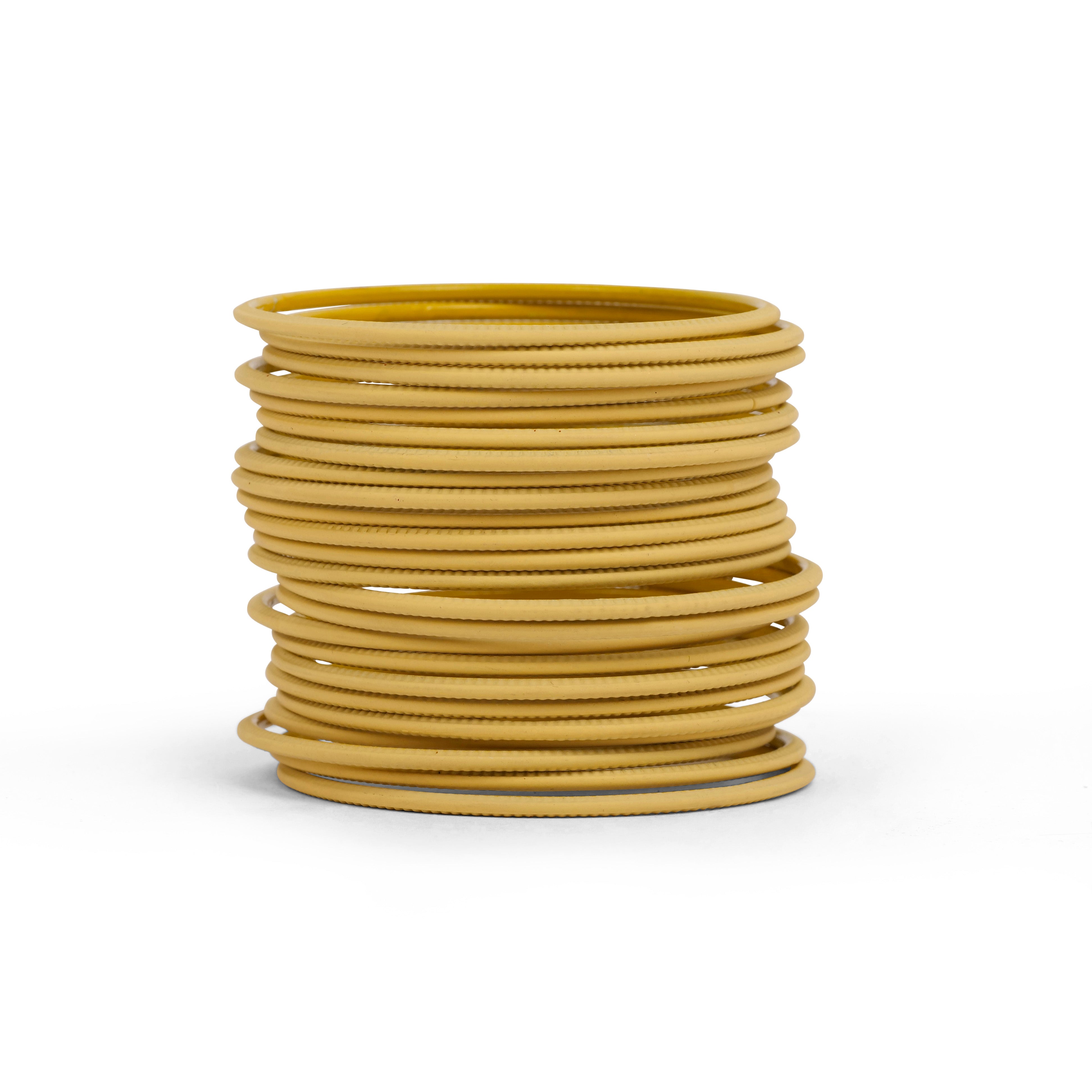 Pale Yellow Plain Bangles