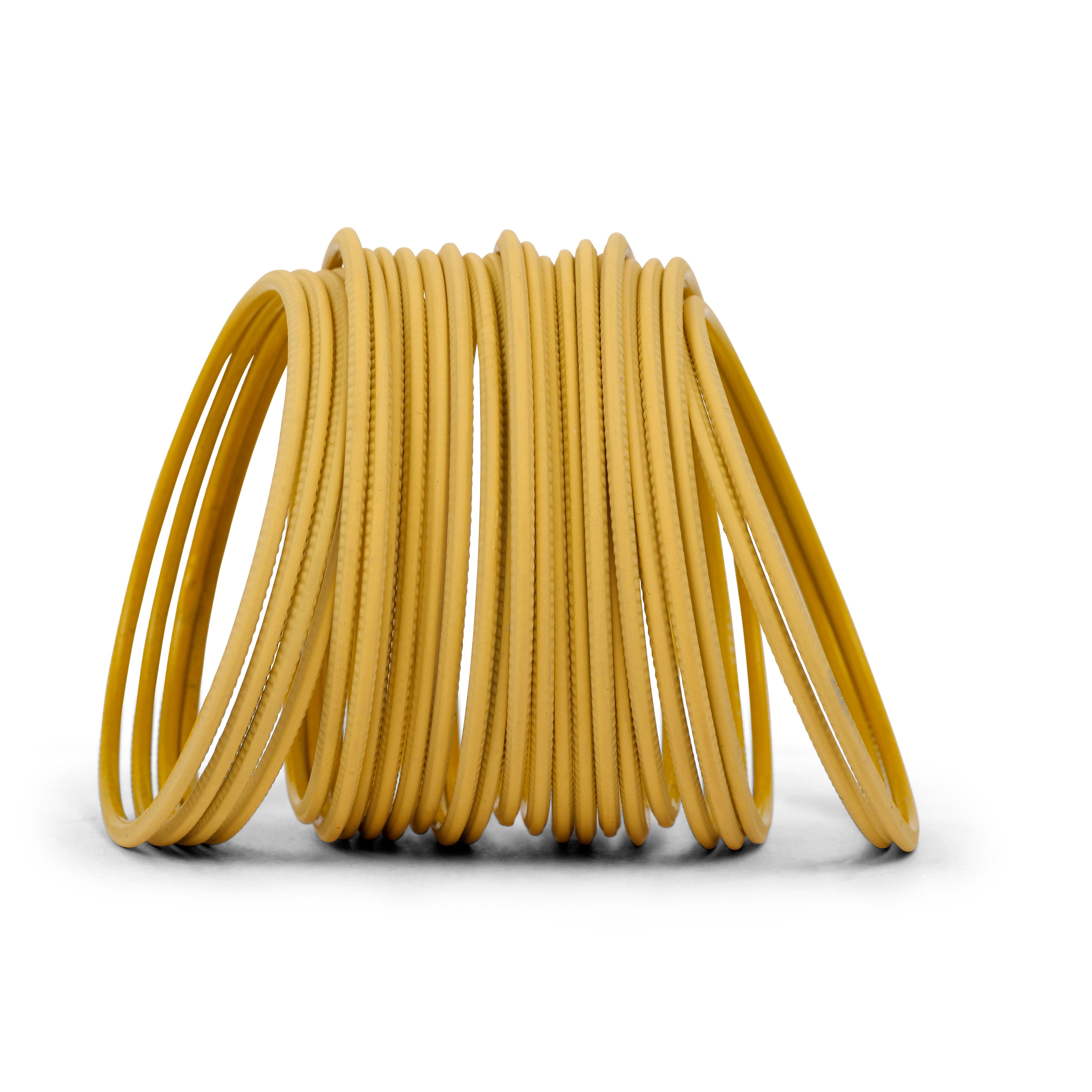 Pale Yellow Plain Bangles