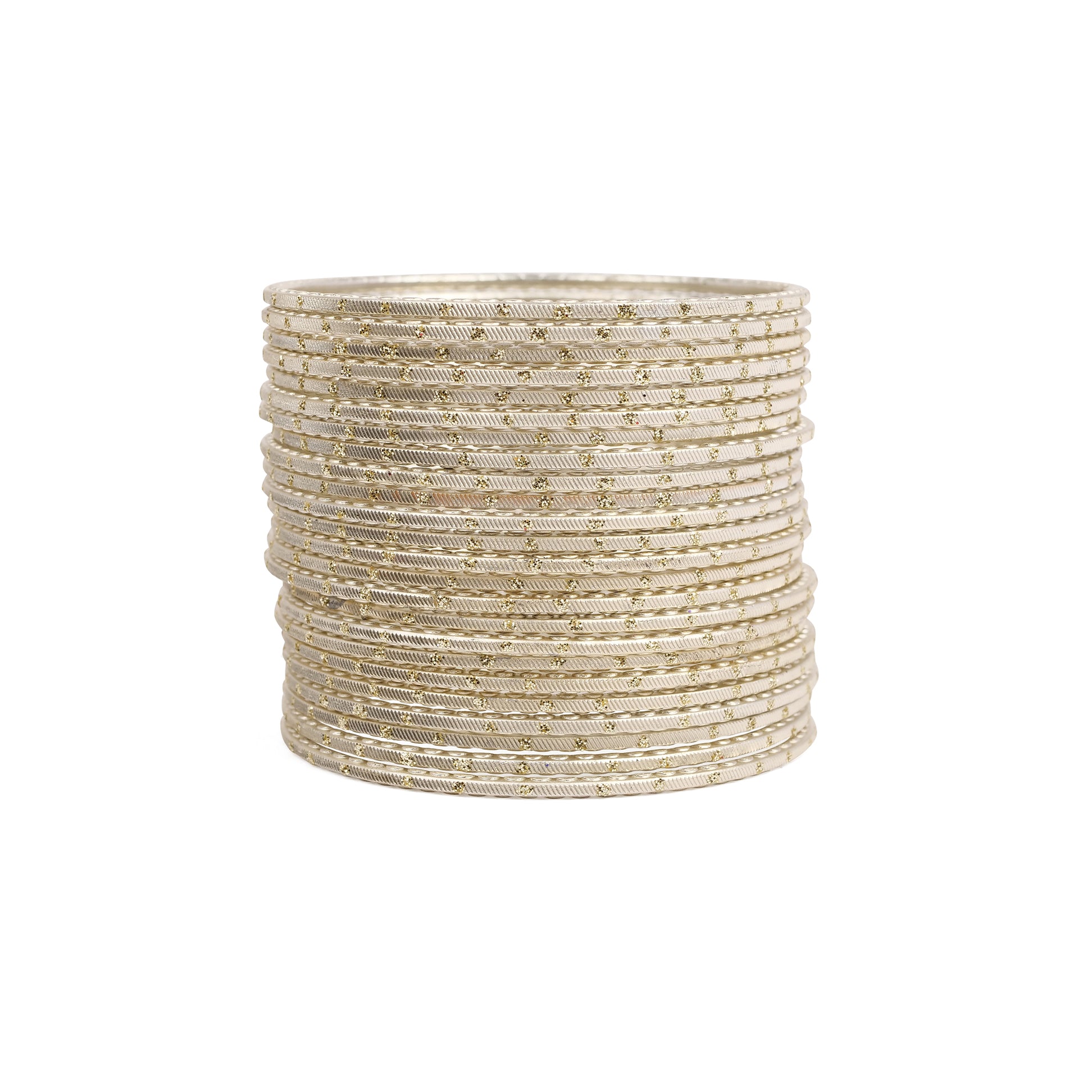 Ivory Cream Glitter Bangles