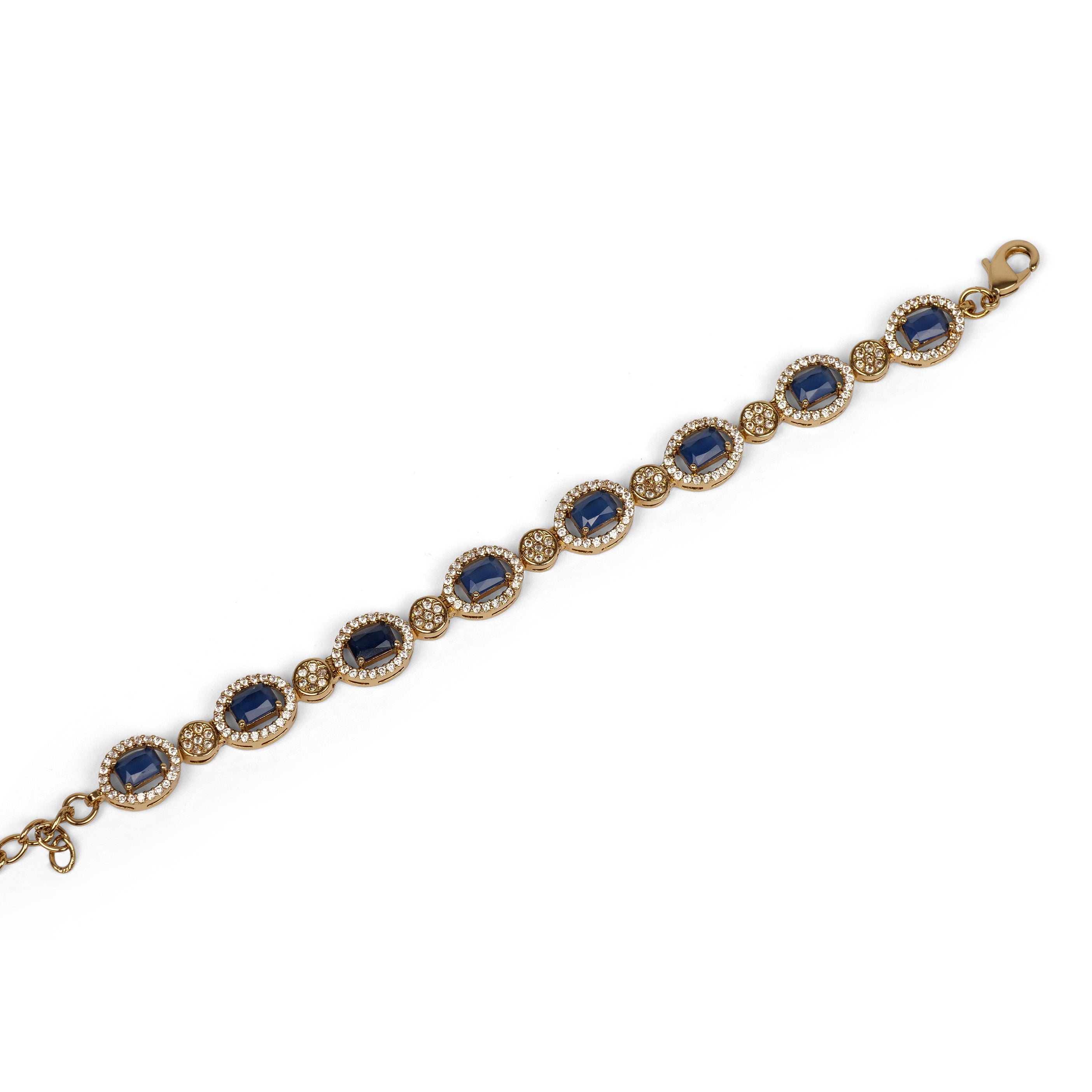 Blue Halo Cubic Zirconia Bracelet