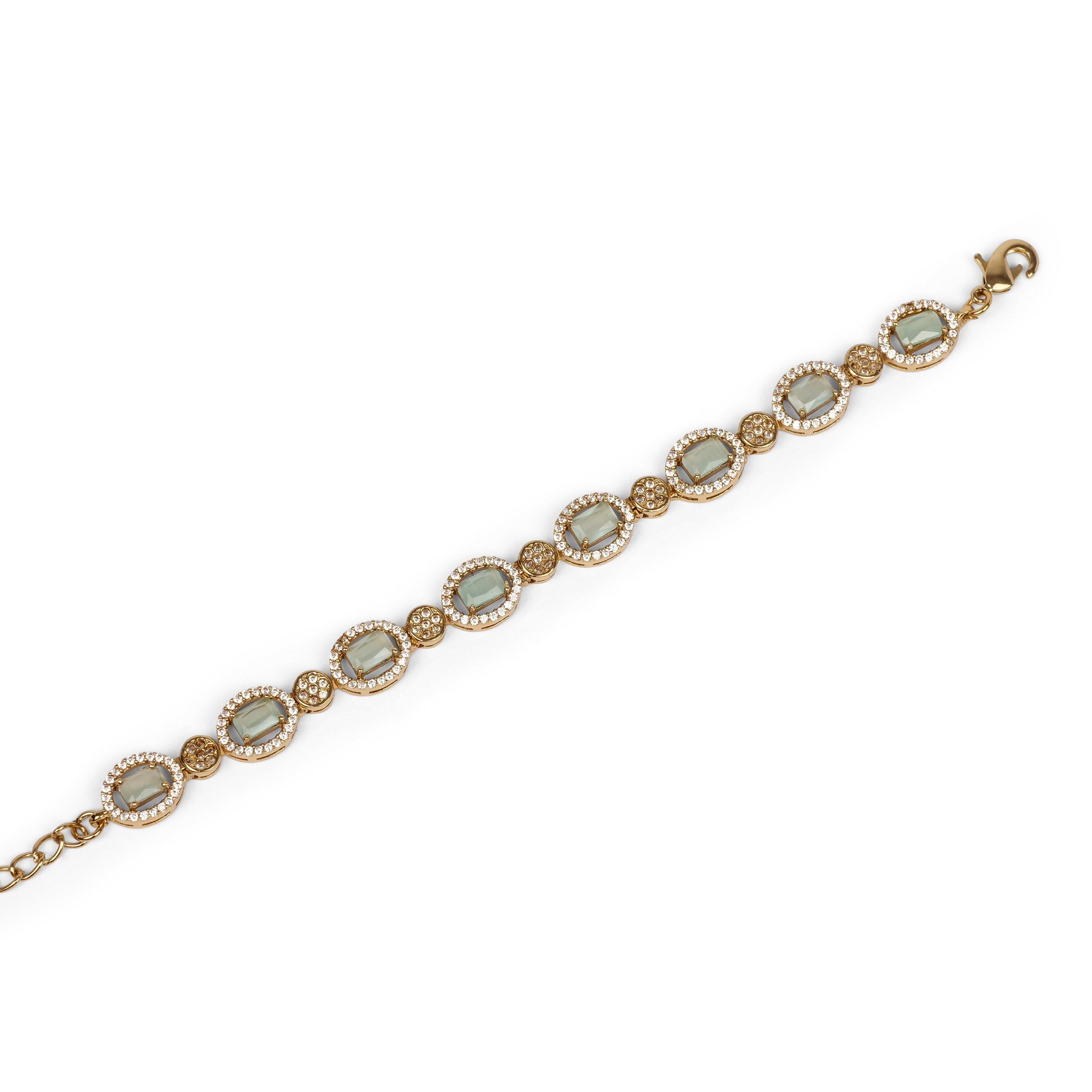 Mint Halo Cubic Zirconia Bracelet