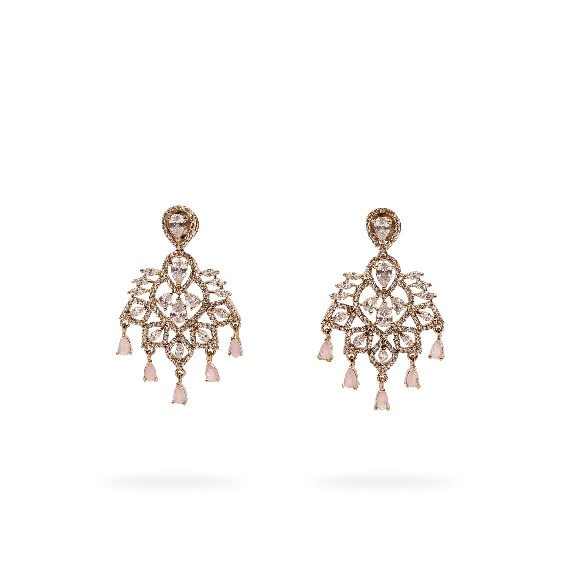 Avery Cubic Zirconia Earrings in Pink