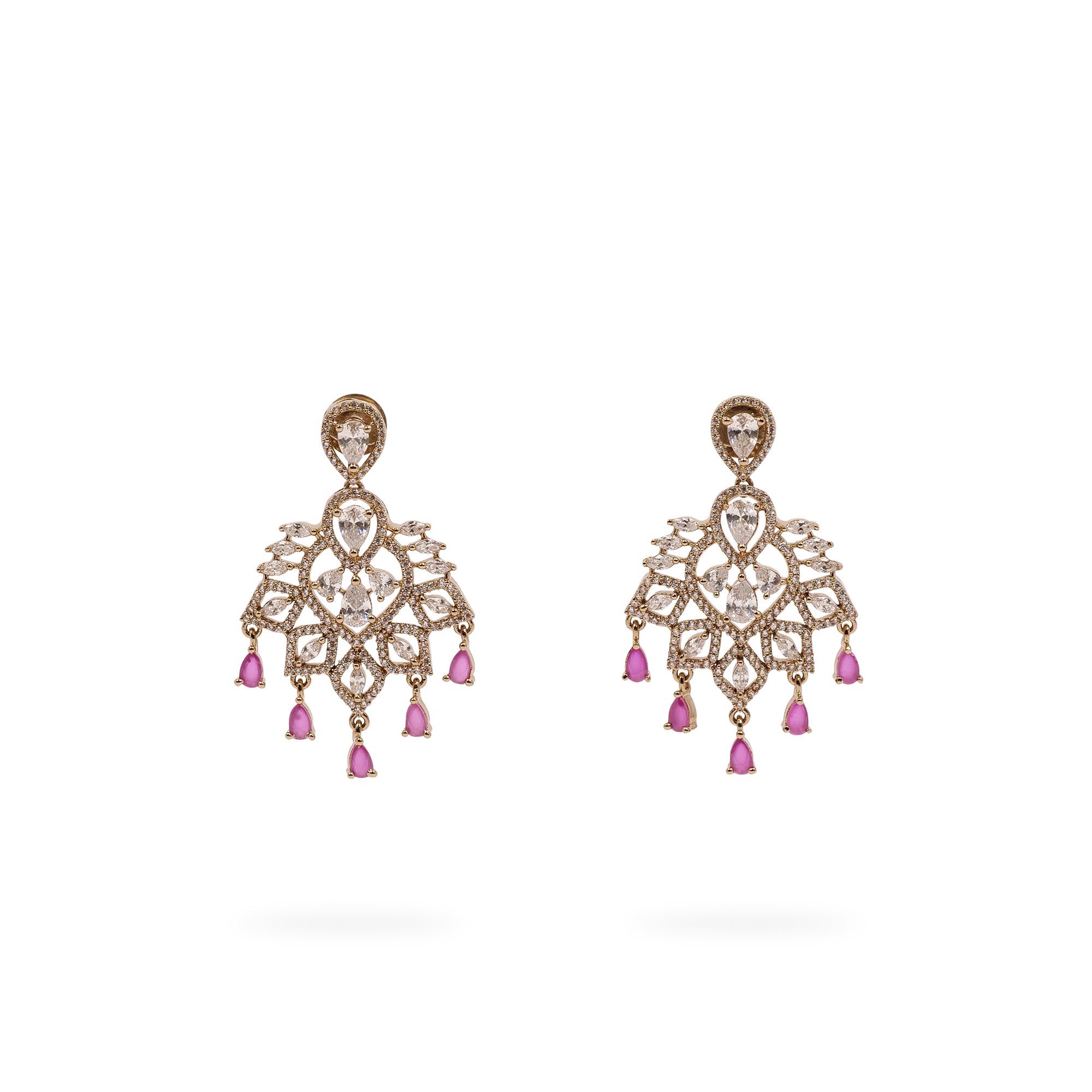 Avery Cubic Zirconia Earrings in Ruby