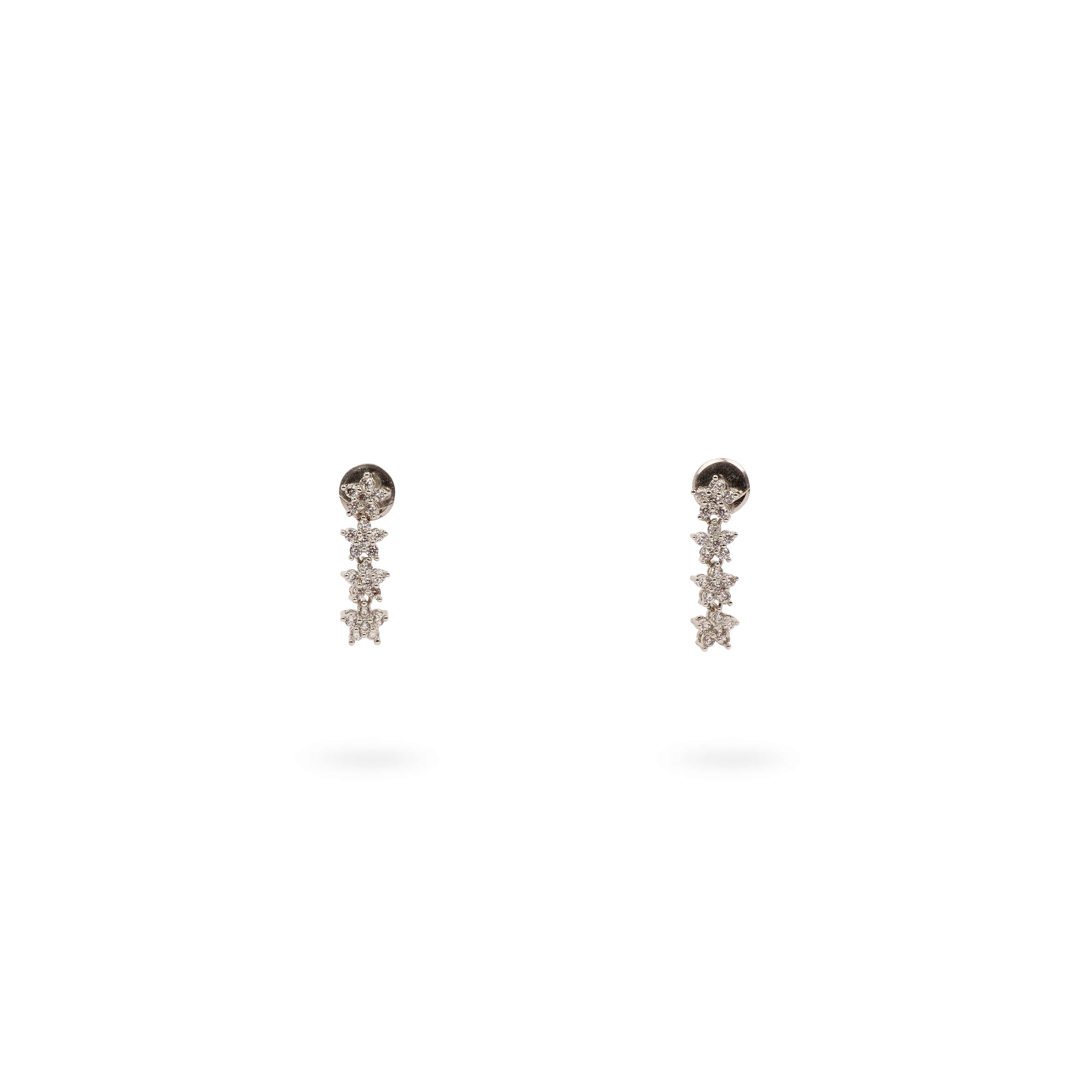 Star Cubic Zirconia Simple Necklace Set in Rhodium