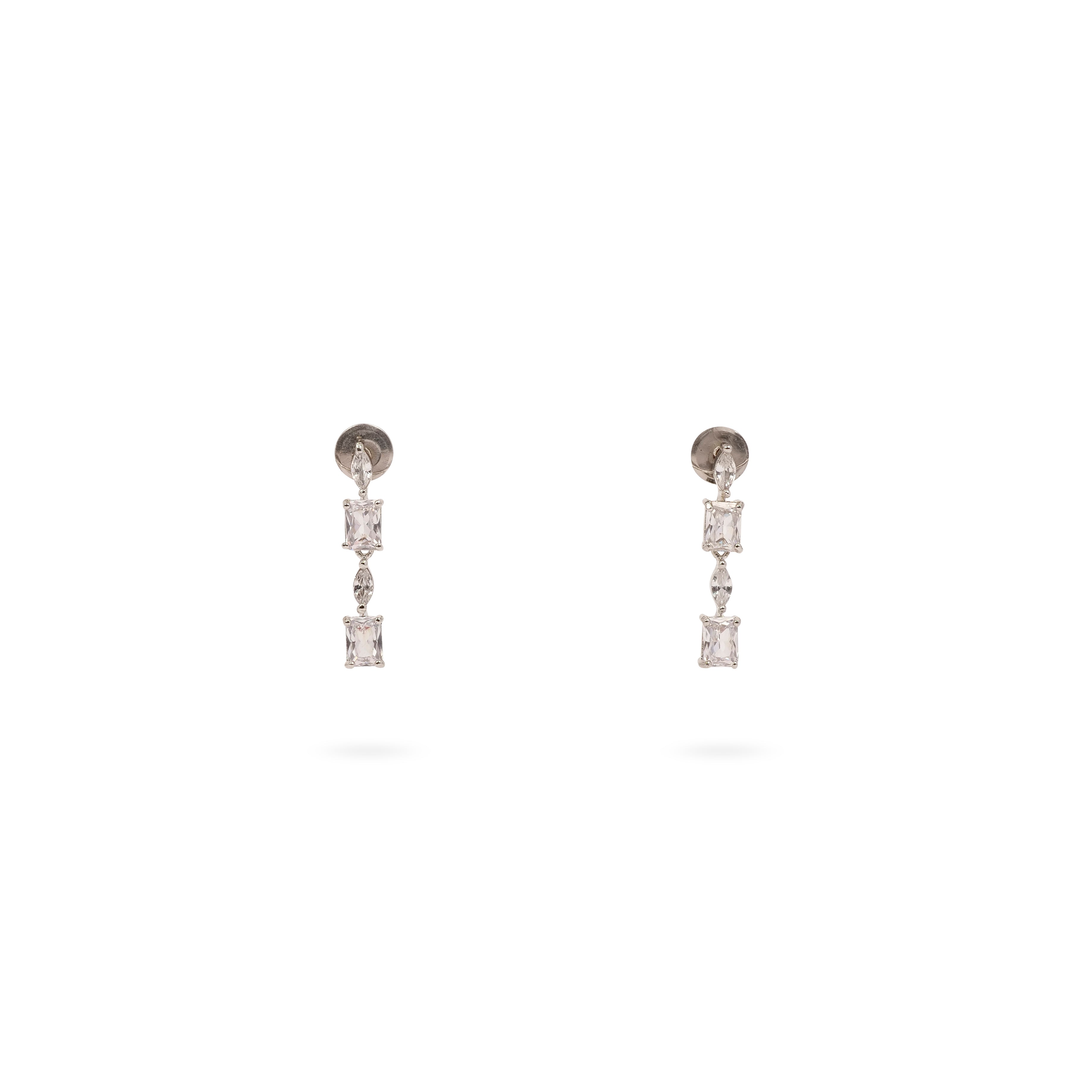Chic Cubic Zirconia Necklace Set in Rhodium