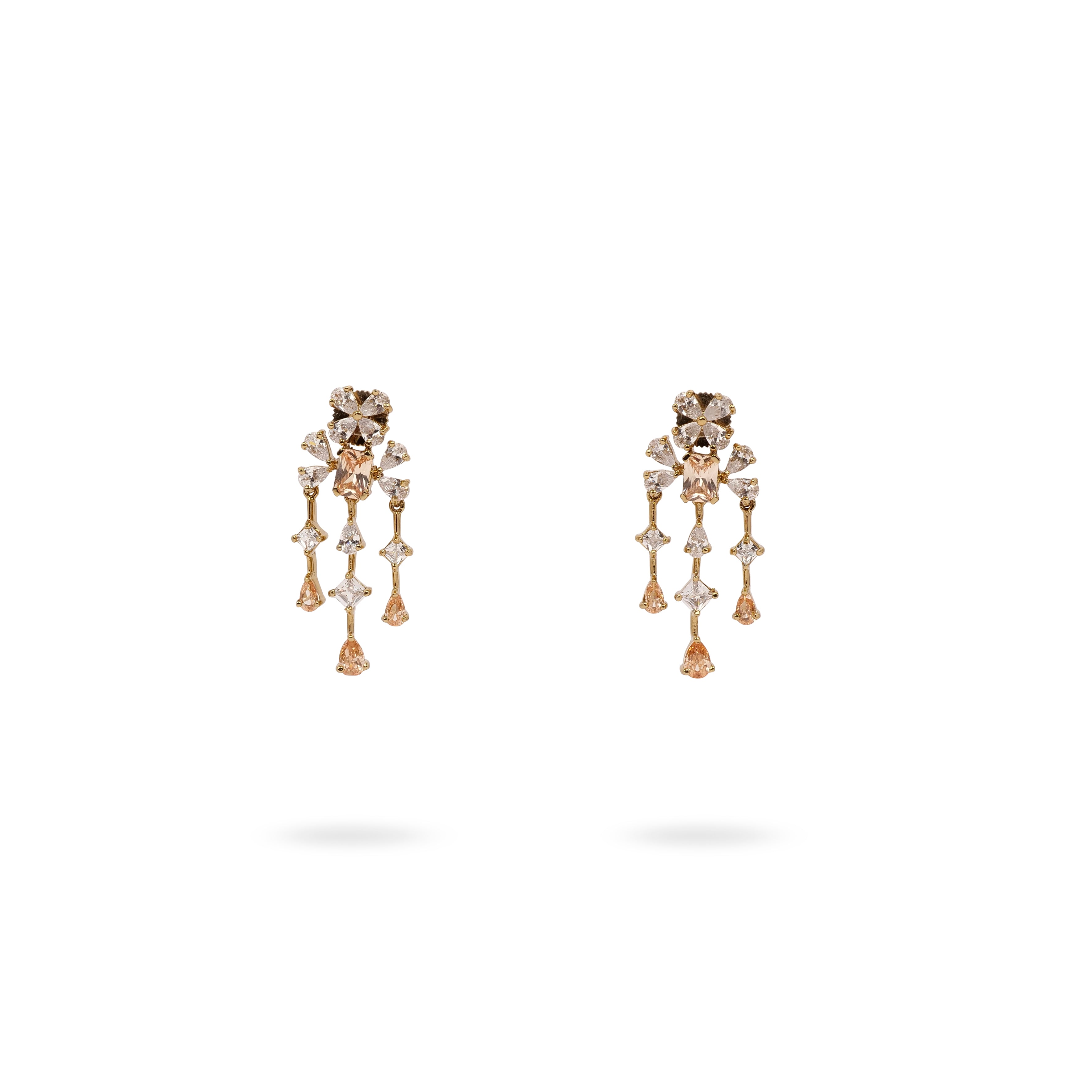 Droplet Cubic Zirconia Necklace Set in Light Topaz