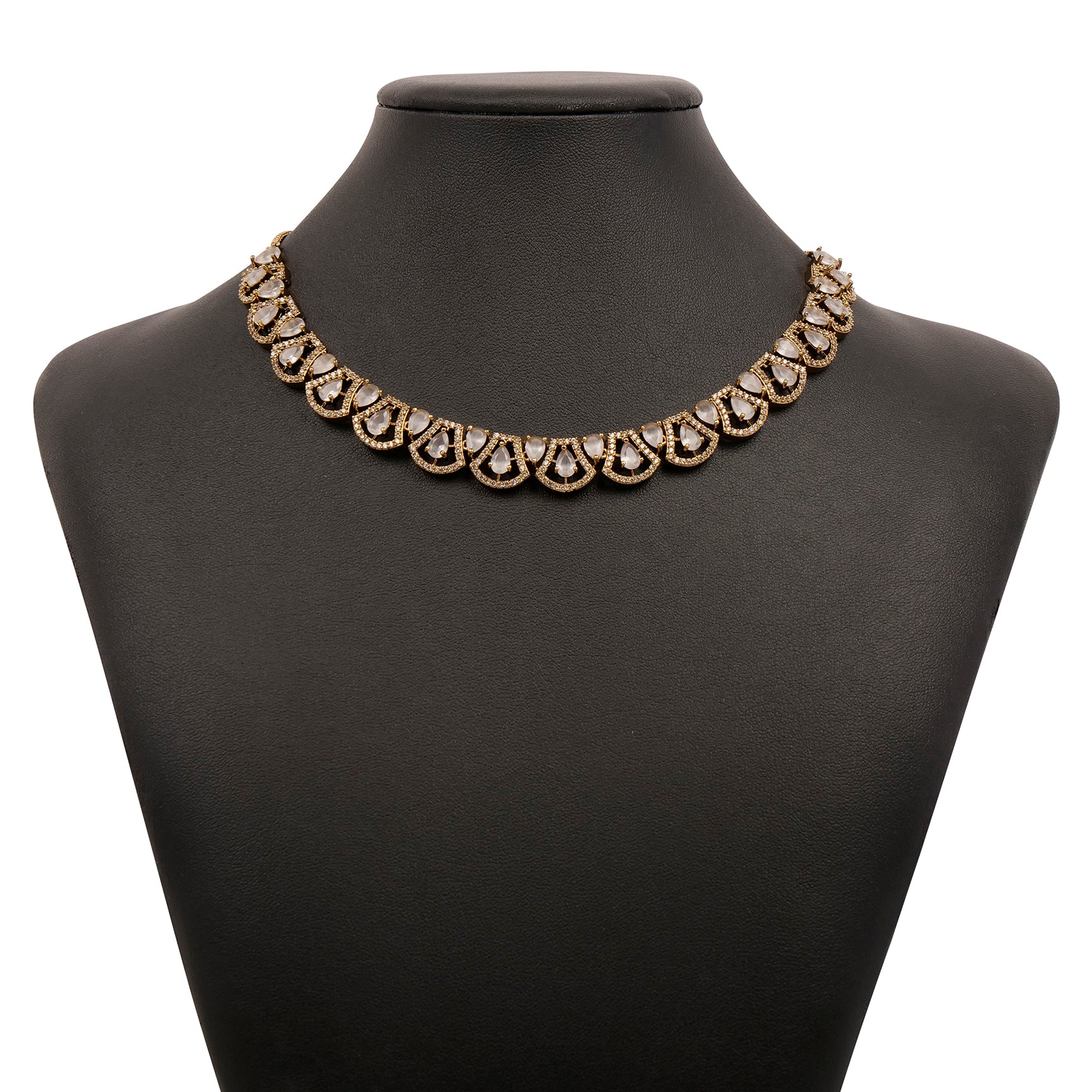 Light Grey Cubic Zirconia Necklace Set