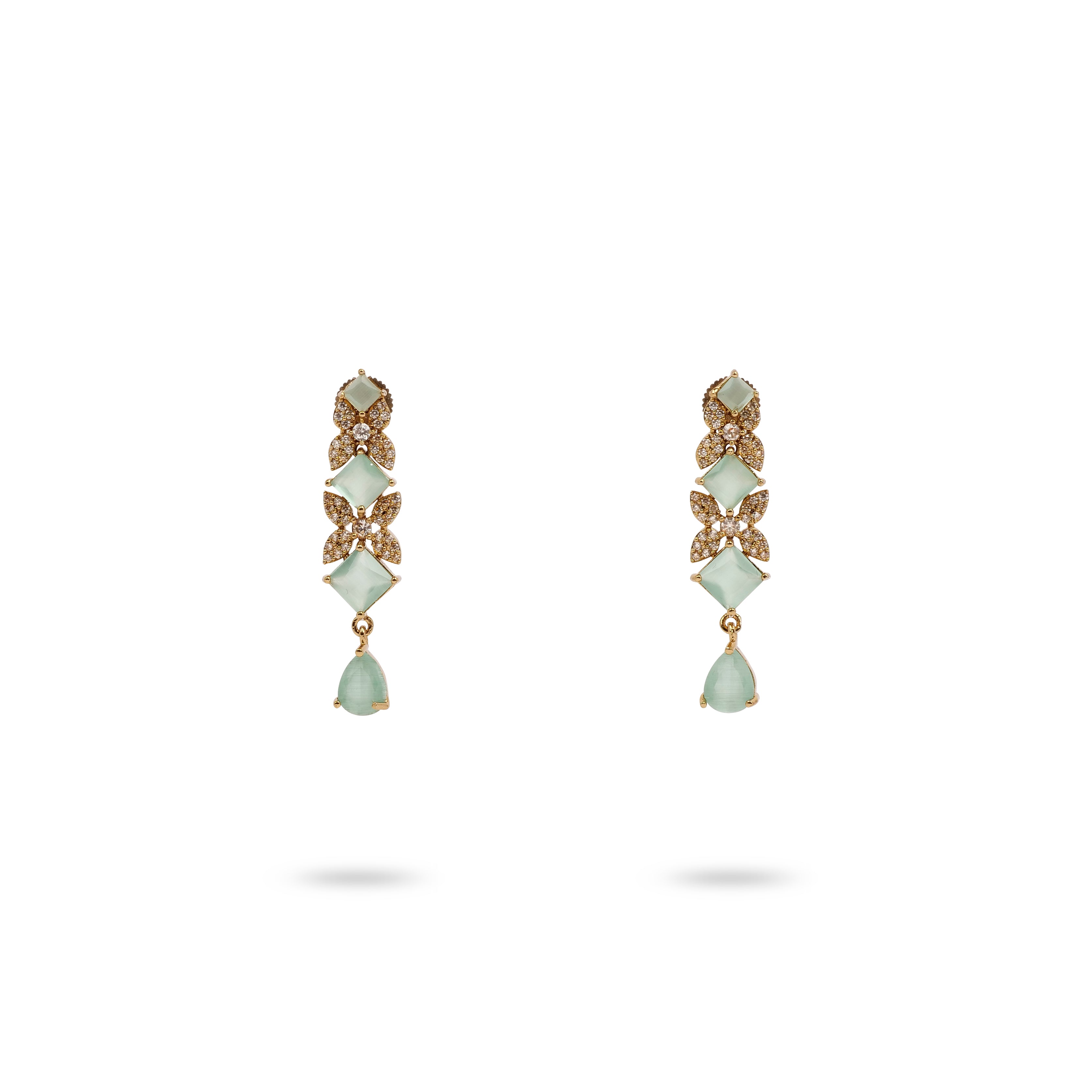 Mint Green Drop Cubic Zirconia Necklace Set