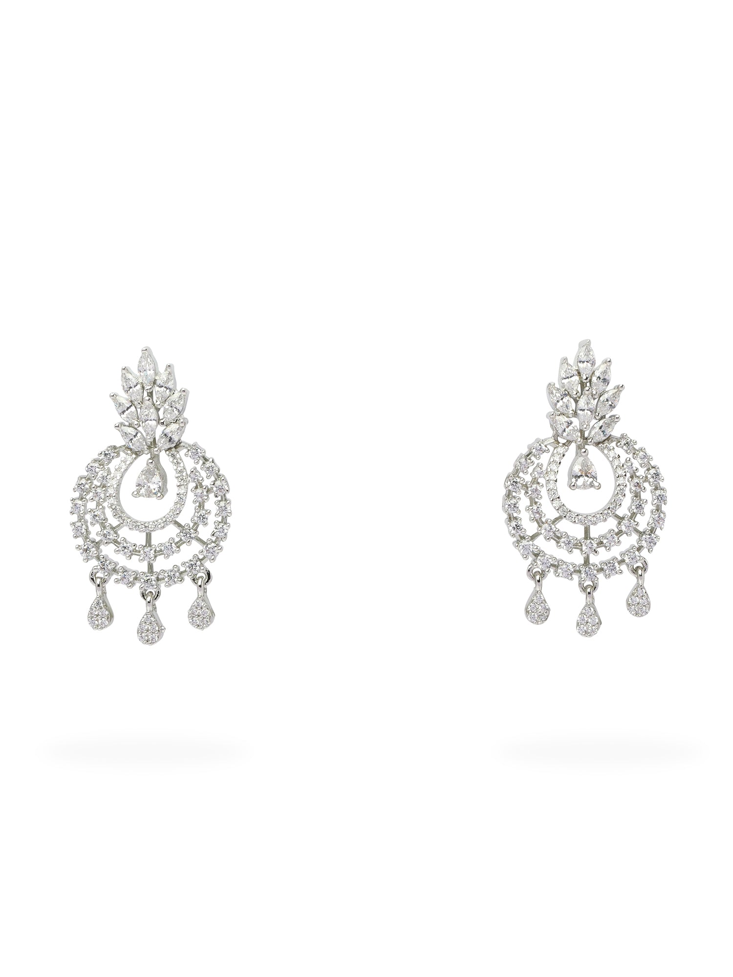 Camille Cubic Zirconia Small Earrings in Rhodium