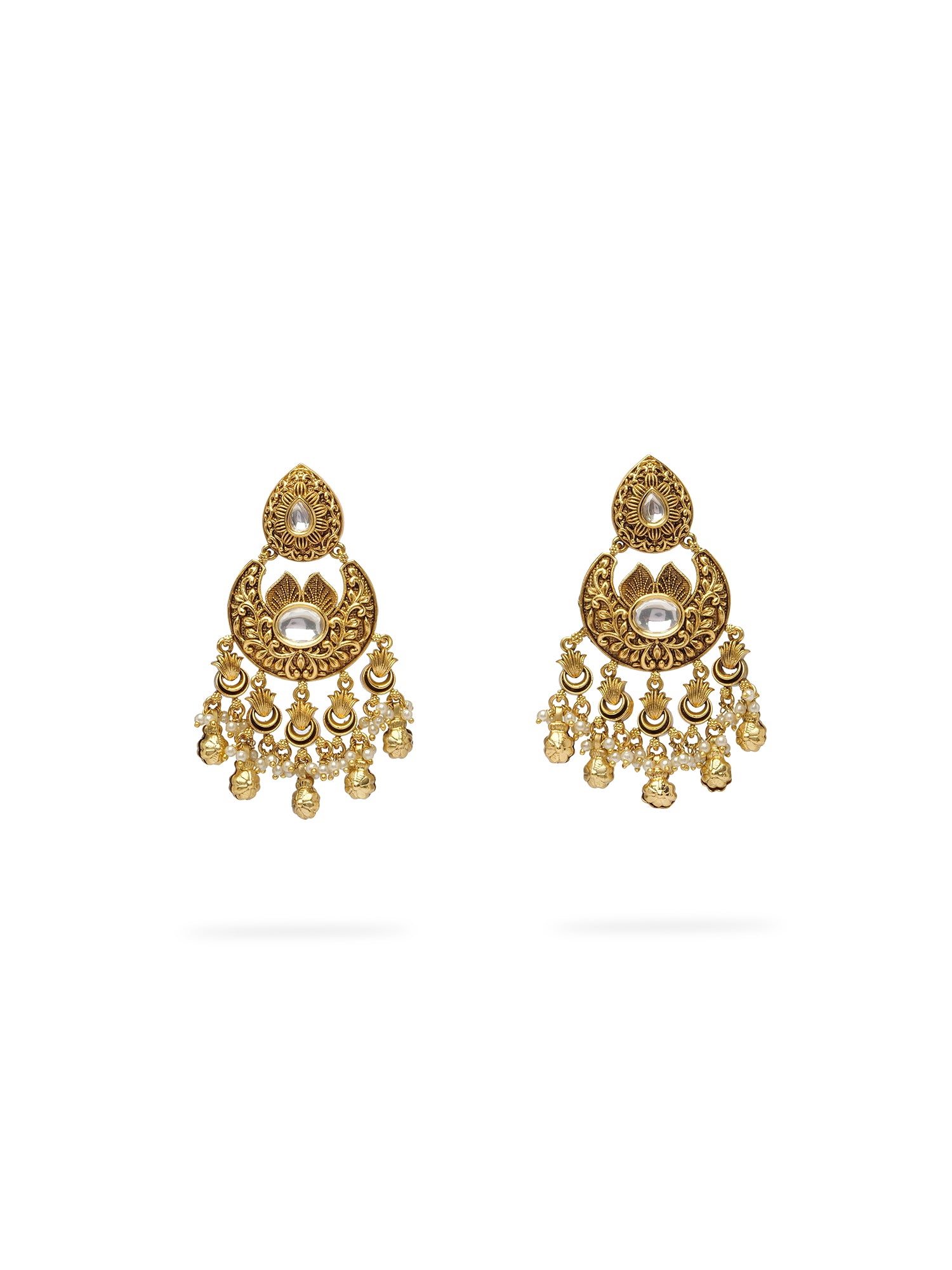 Chandrika Kundan Bridal Necklace Set in White
