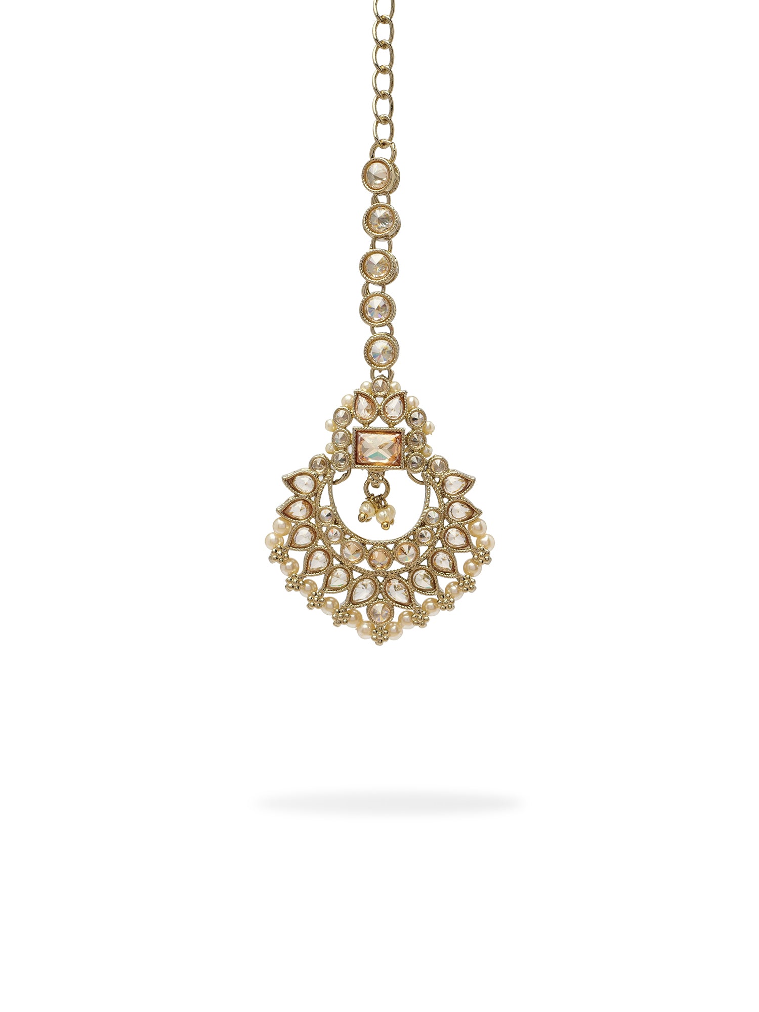 Charu Necklace Set in Pearl and Champagne