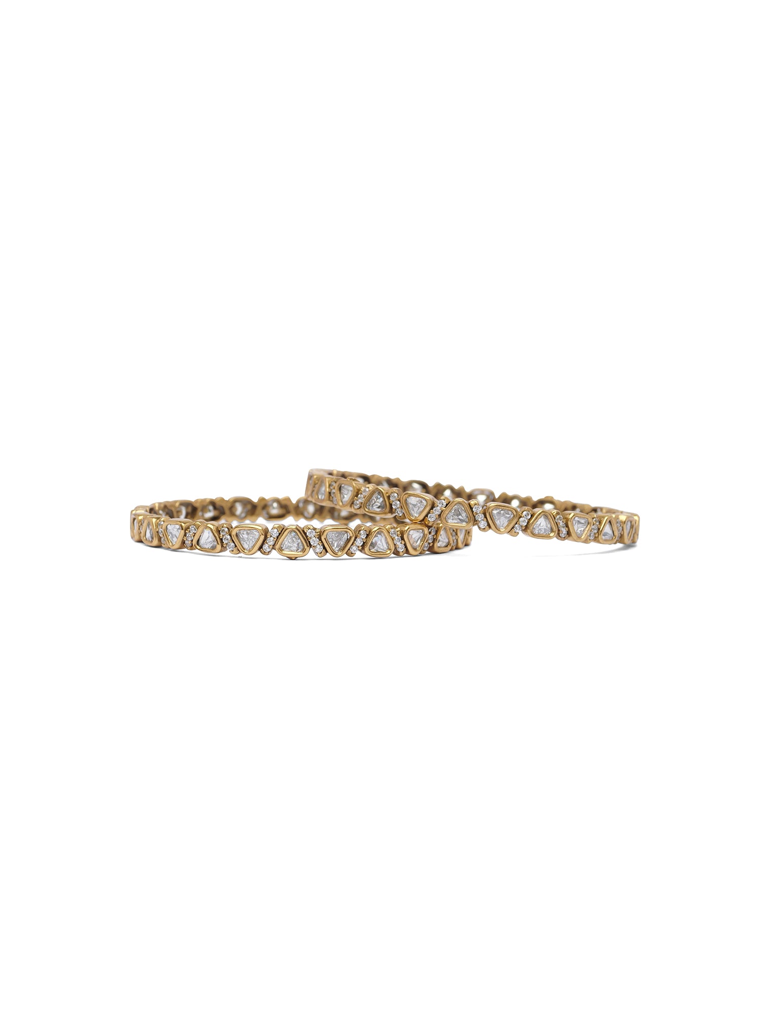 Charvi Kundan Bangles in White