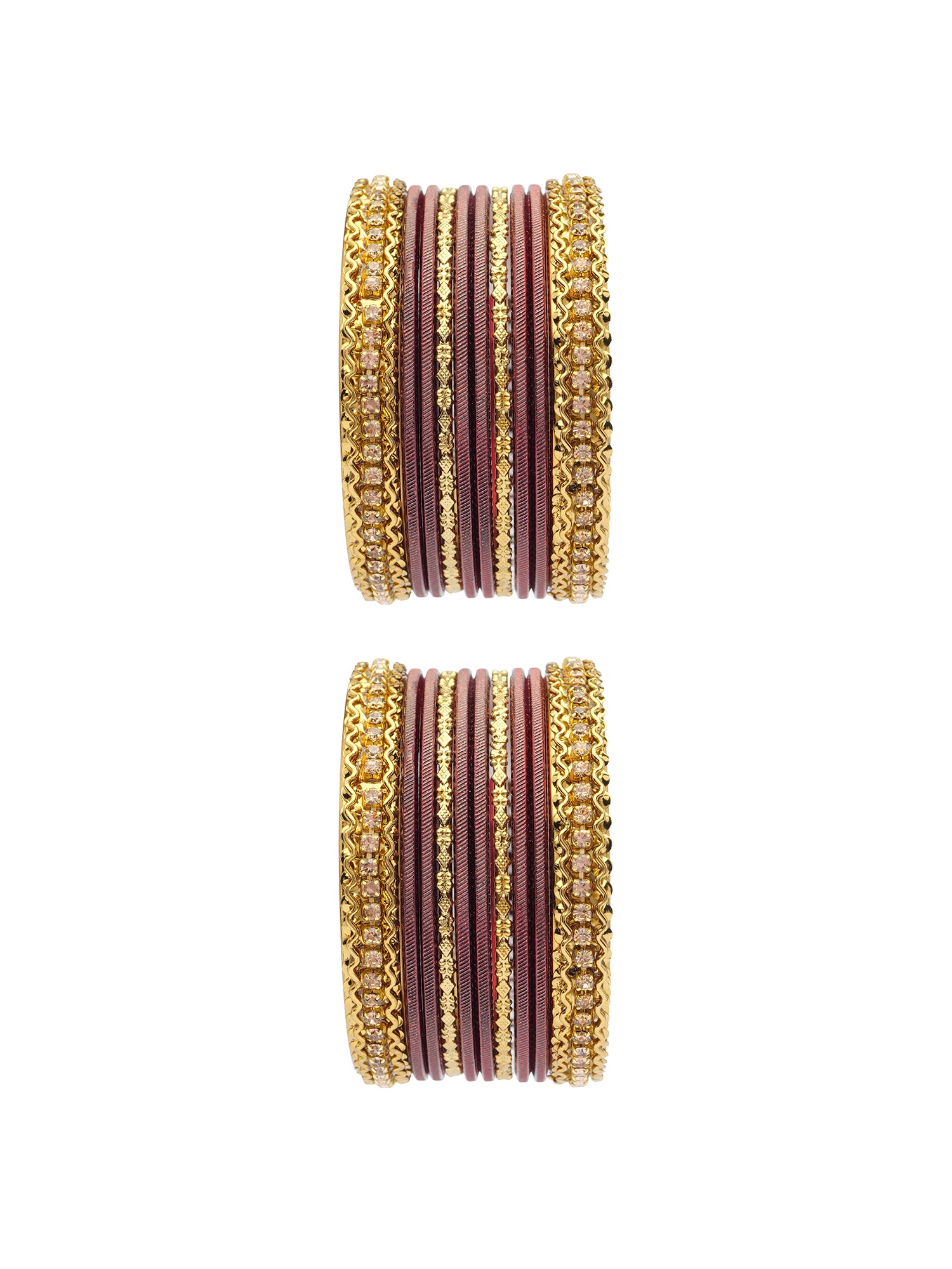 Children's Two-Hand Bangle Set in Maroon