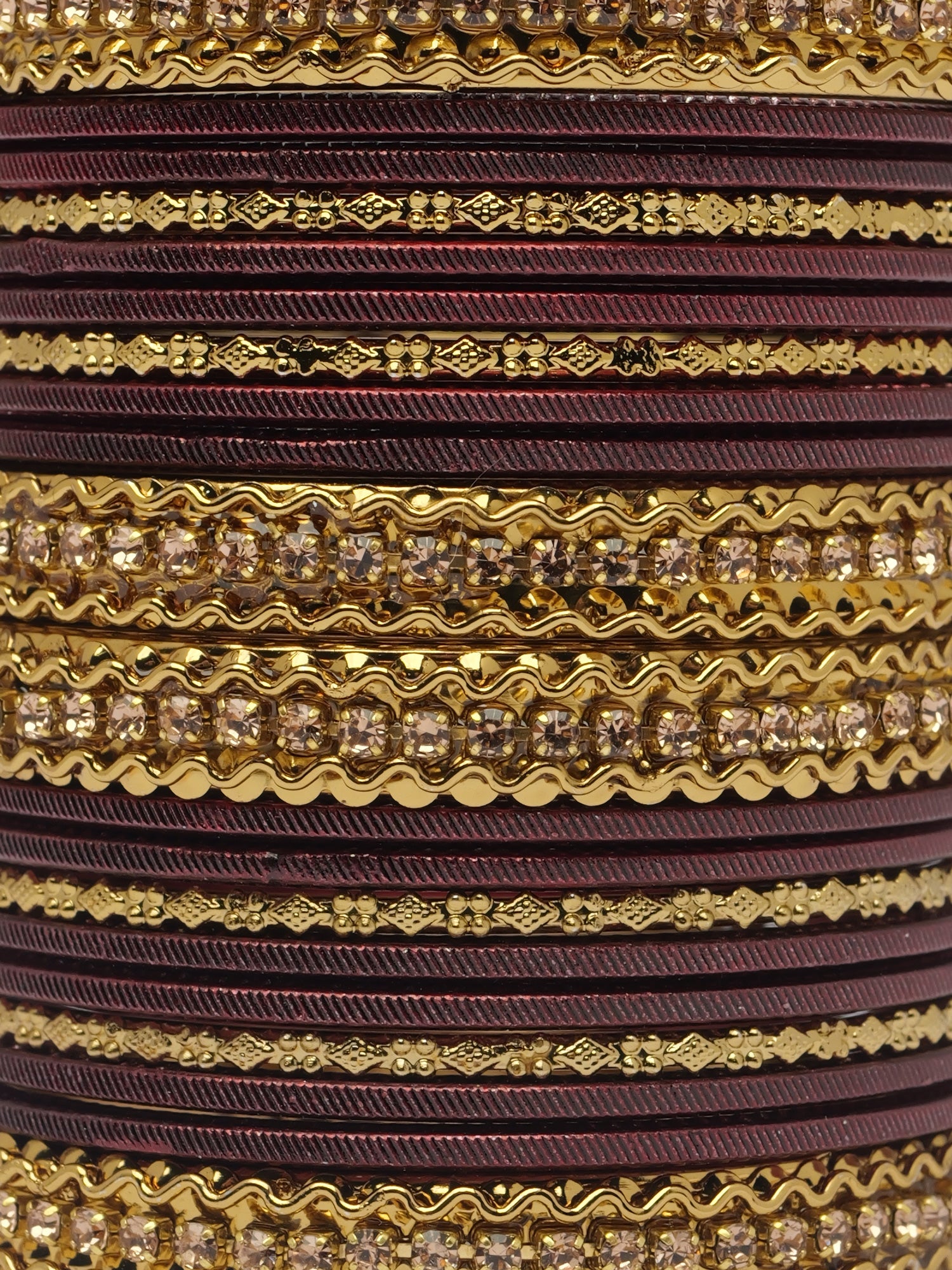 Children's Two-Hand Bangle Set in Maroon