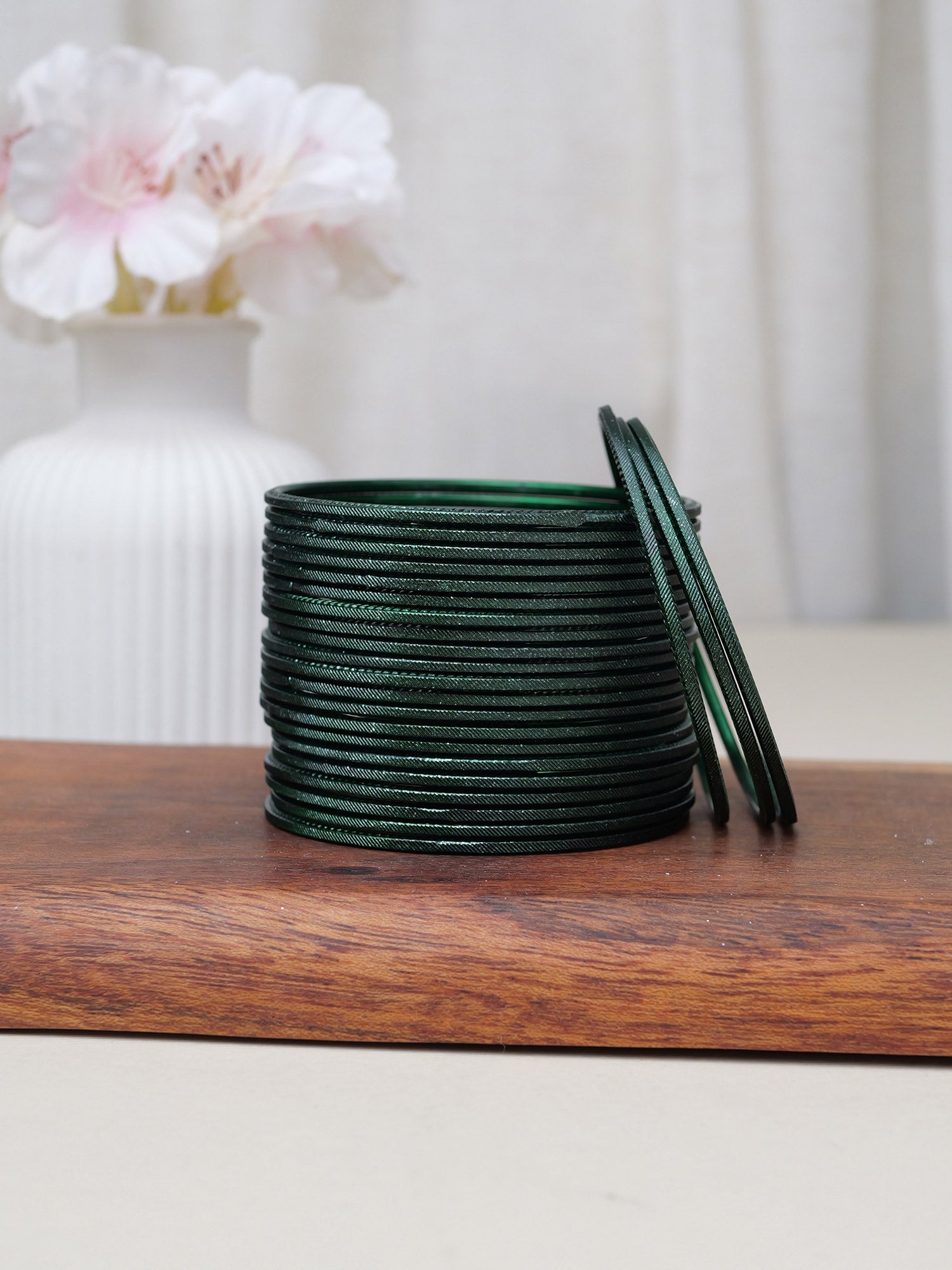 Dark Green Shimmer Bangles