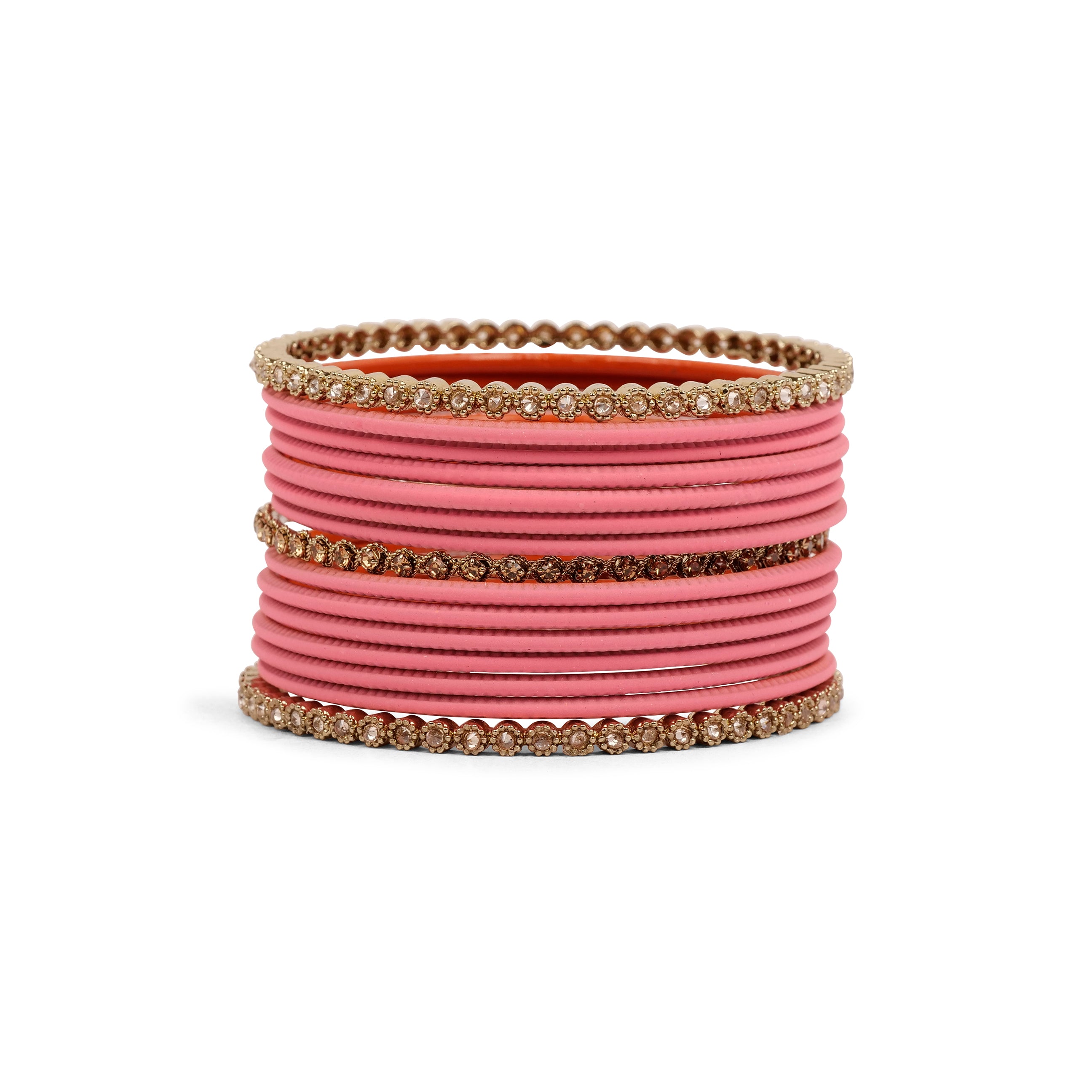 Radiant Bangle Set in Light Pink