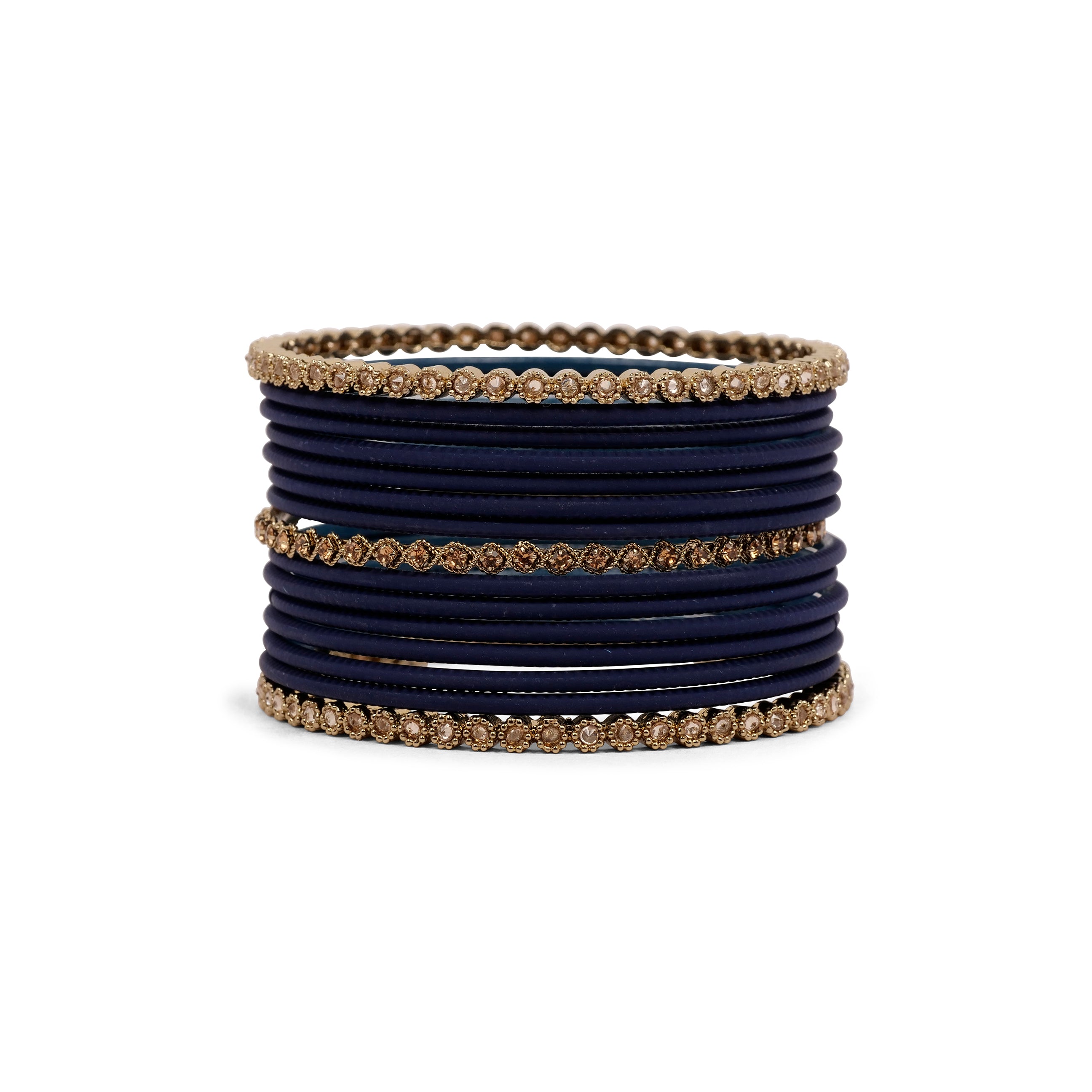 Radiant Bangle Set in Navy 