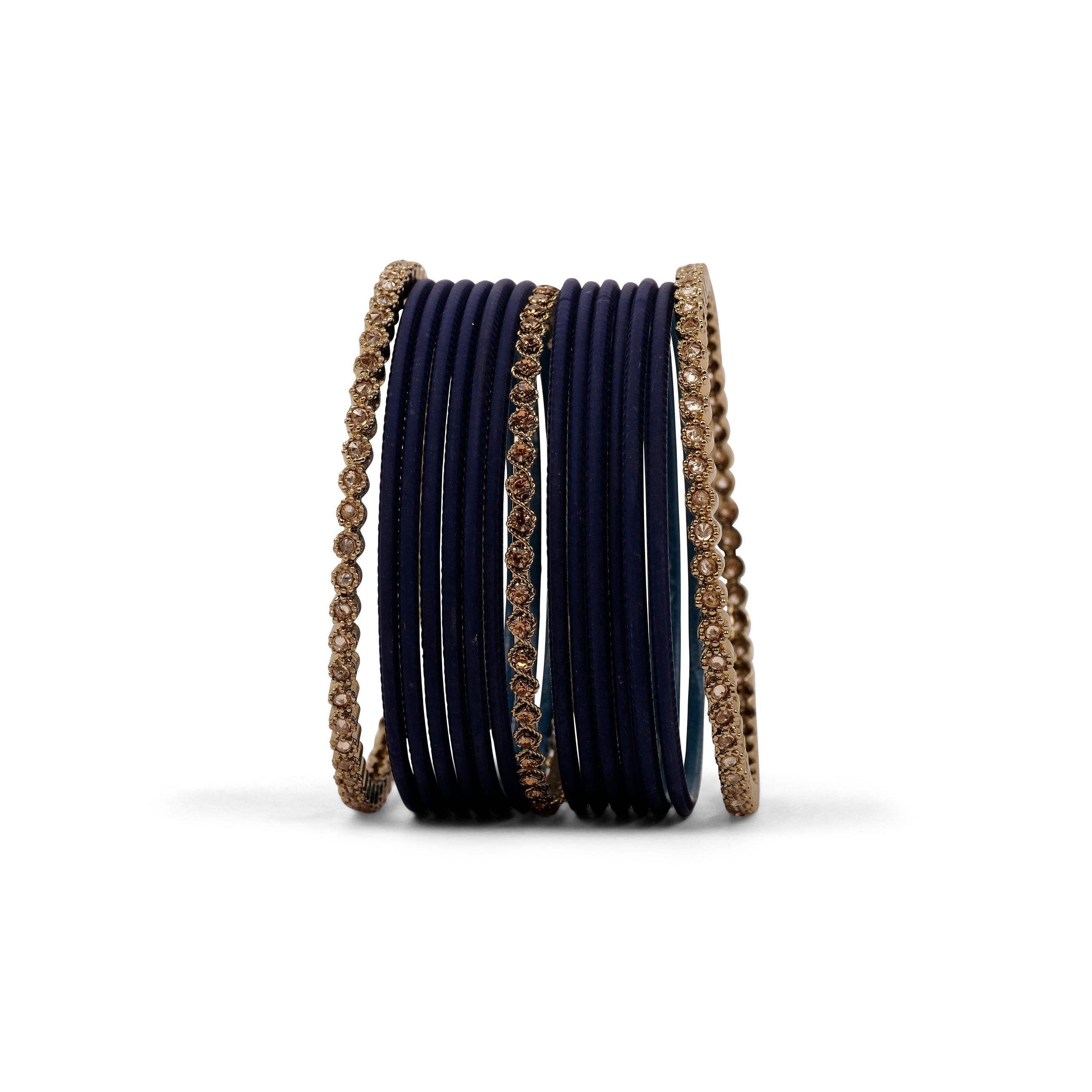 Radiant Bangle Set in Navy 