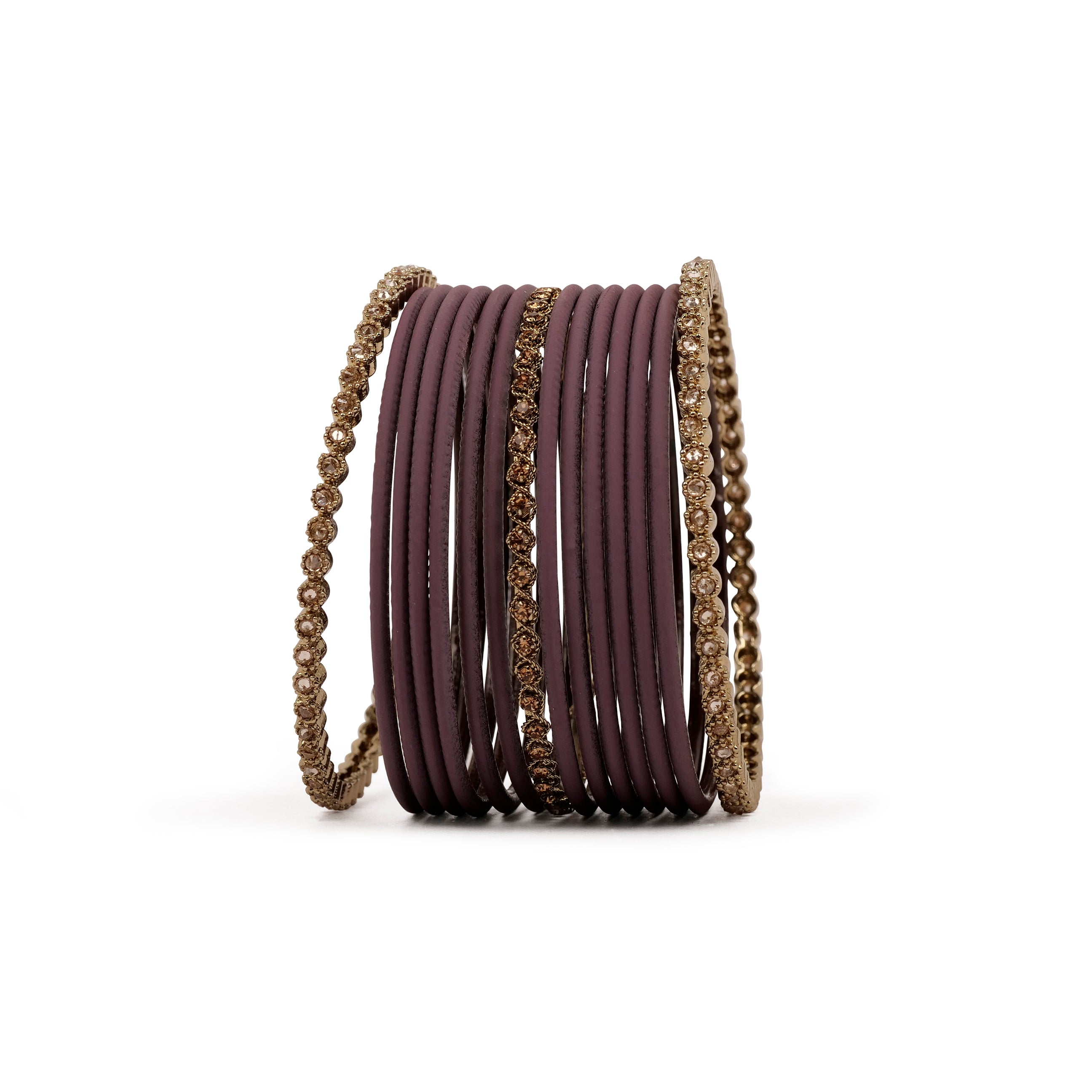 Radiant Bangle Set in Purple 