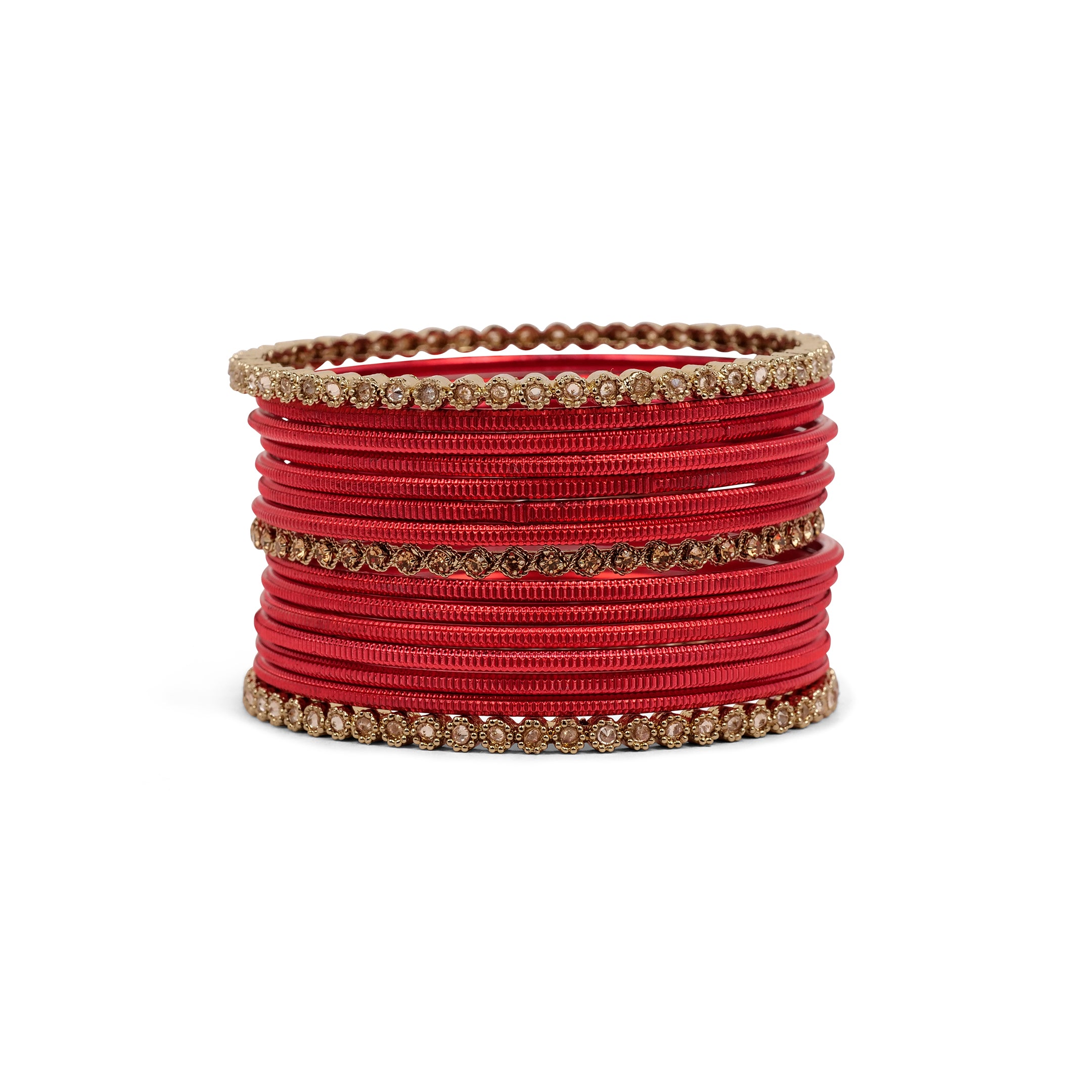 Radiant Bangle Set in Red