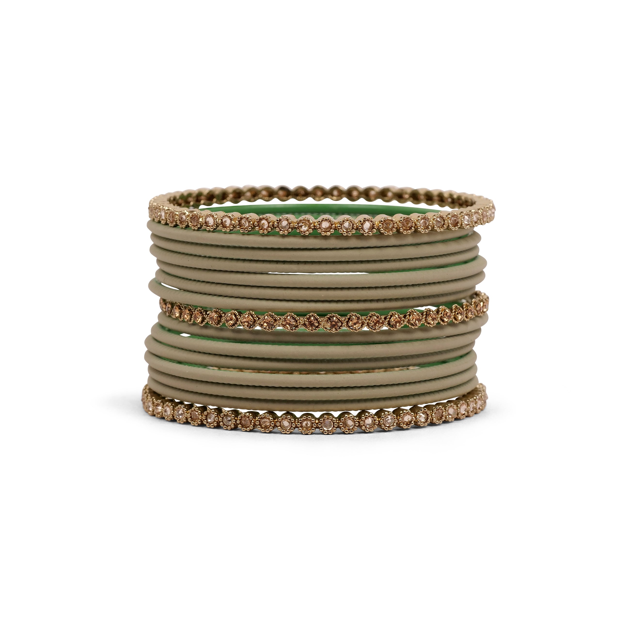 Radiant Bangle Set in Sage 