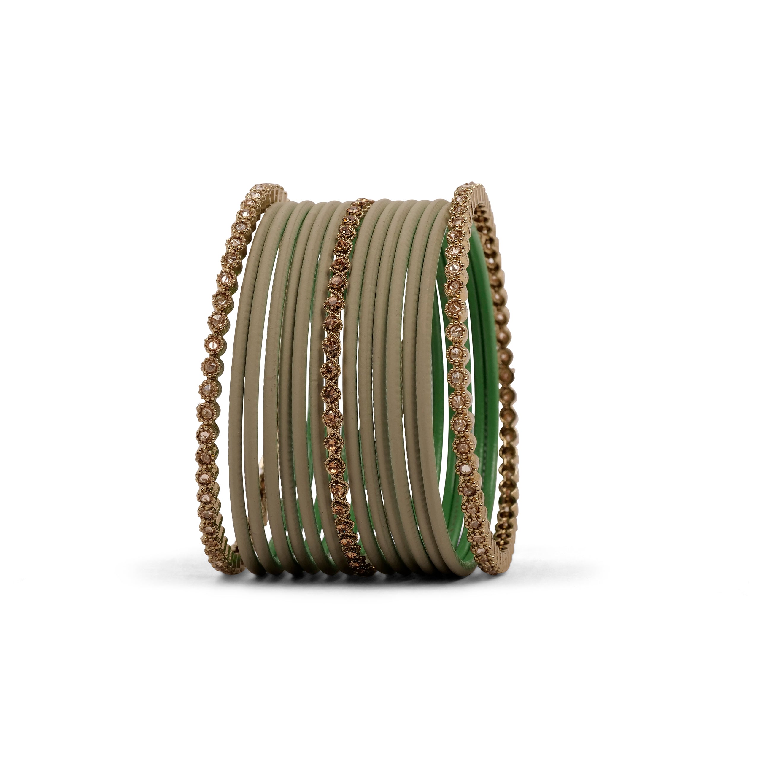 Radiant Bangle Set in Sage 